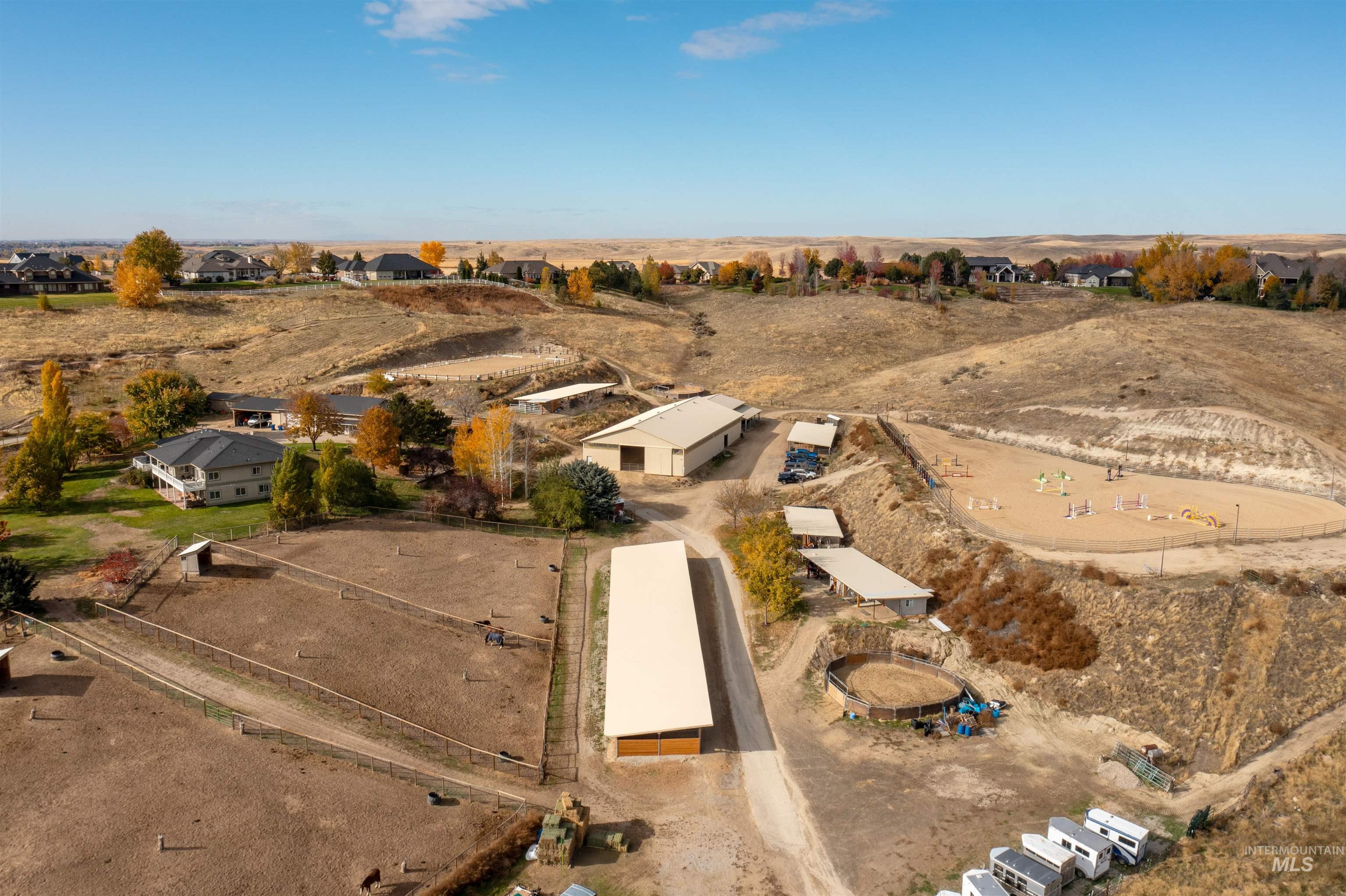 Aerial view of residential area