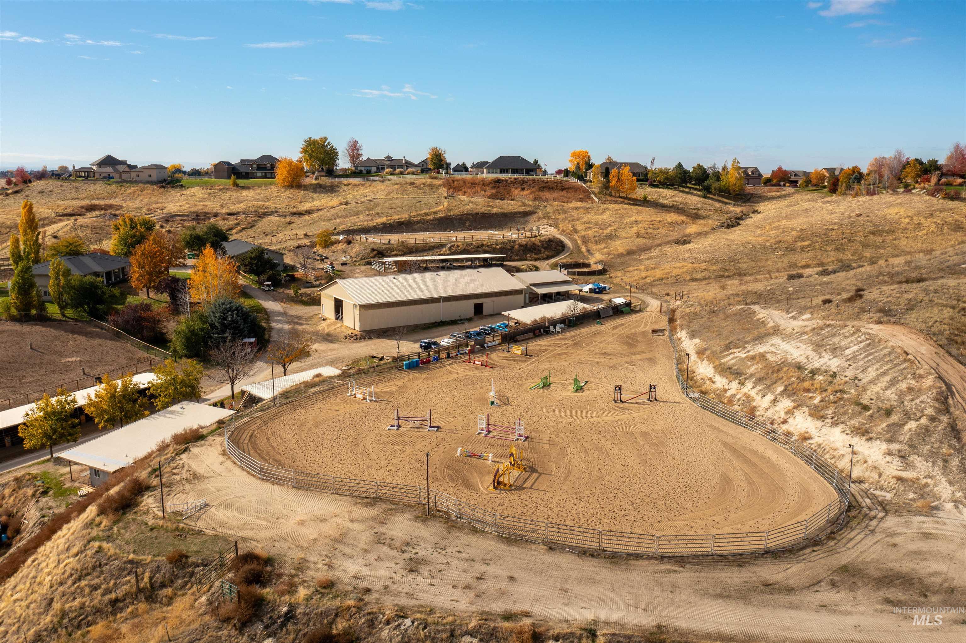 Aerial view of sparsely populated area