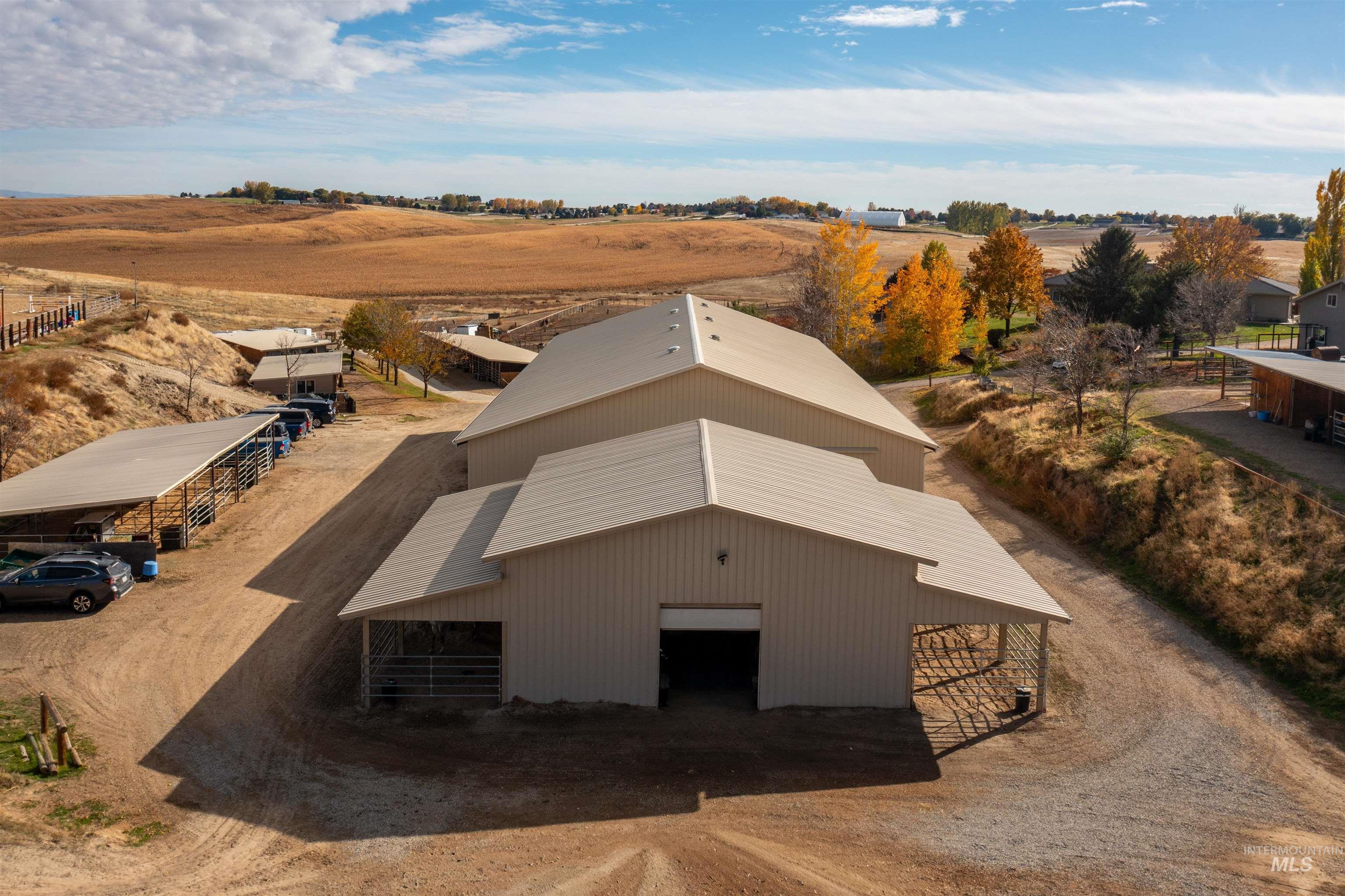 Aerial view of sparsely populated area