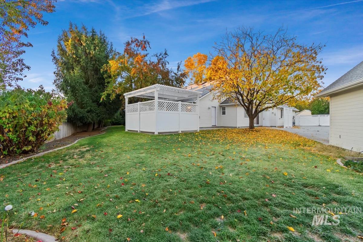 View of fenced backyard