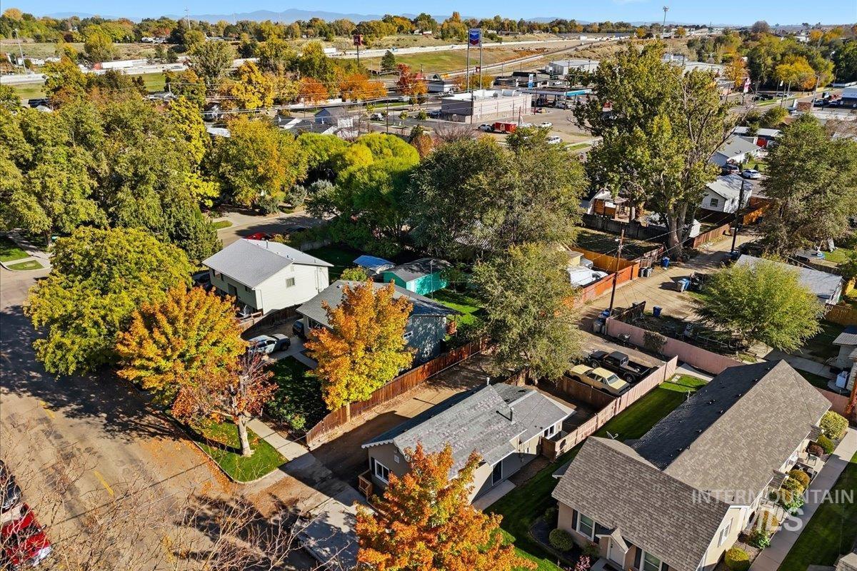 Aerial perspective of suburban area
