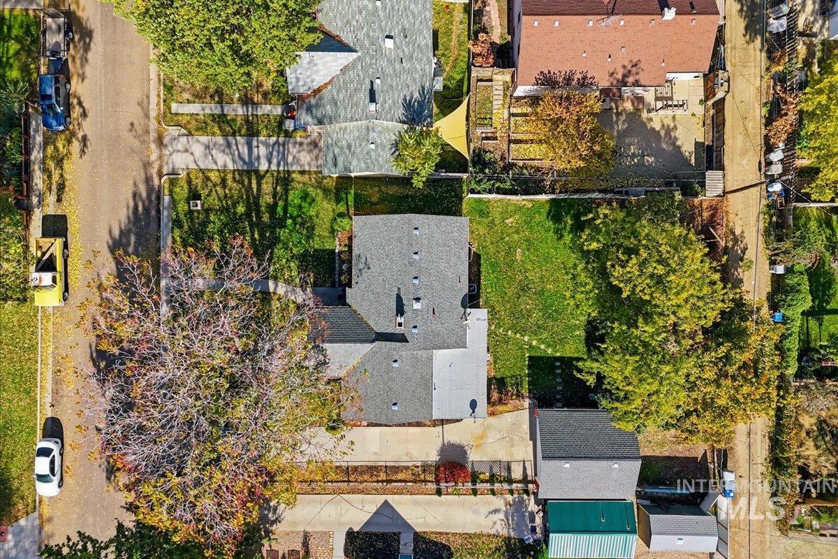 Aerial perspective of suburban area