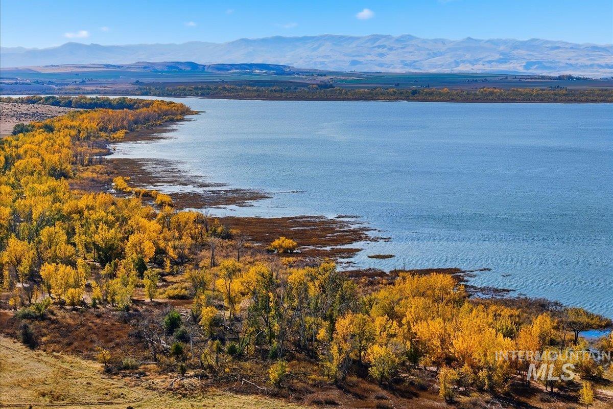 Water view with a mountainous background