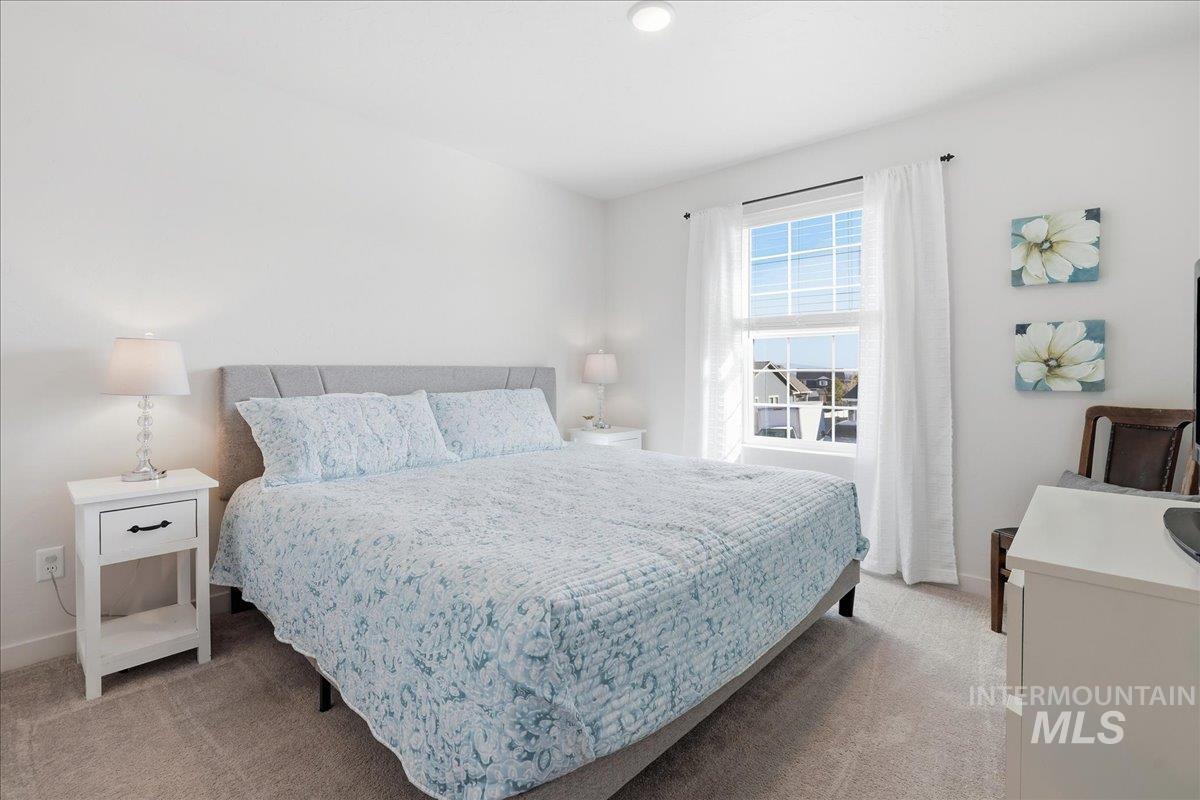 Bedroom with carpet and recessed lighting