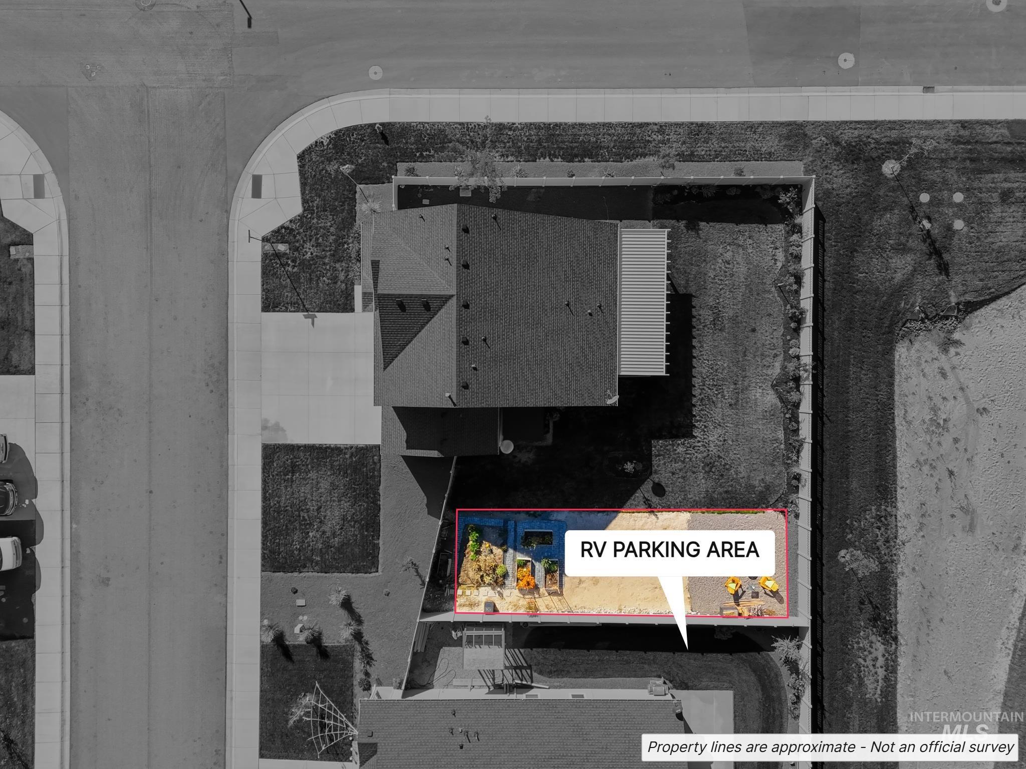 View of property location with property boundaries highlighted