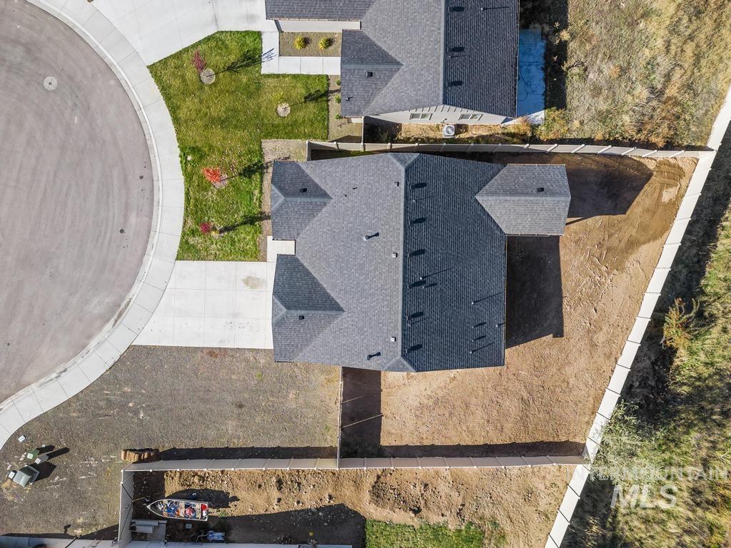 Aerial view of a pool
