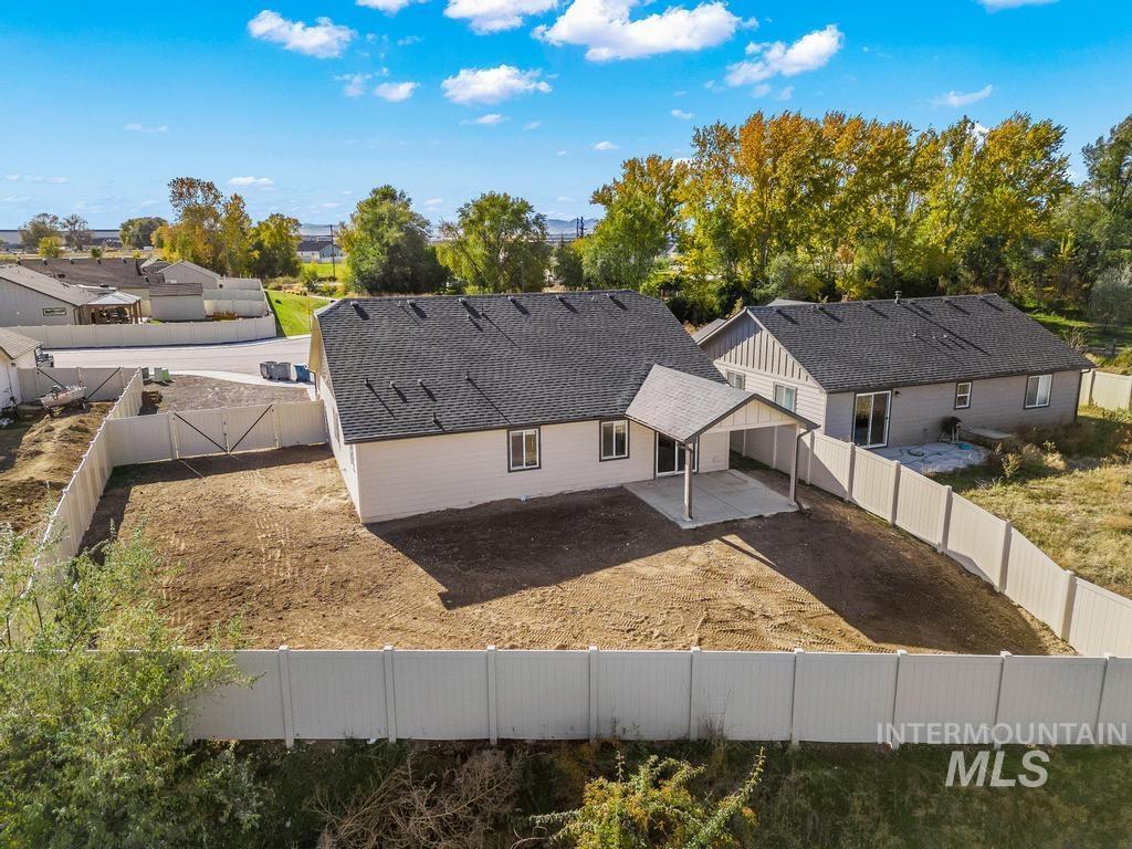 Aerial perspective of suburban area