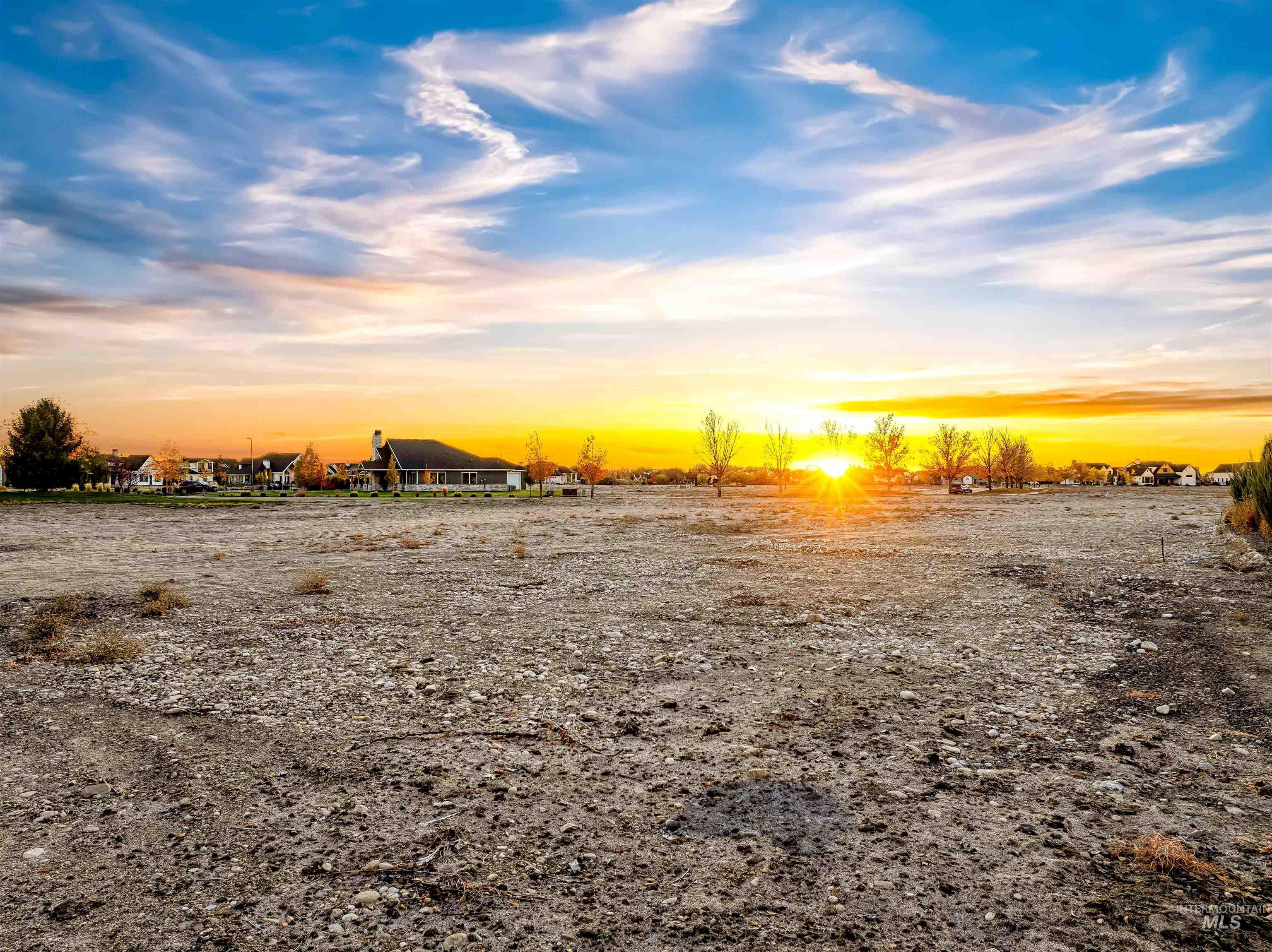 View of yard at dusk