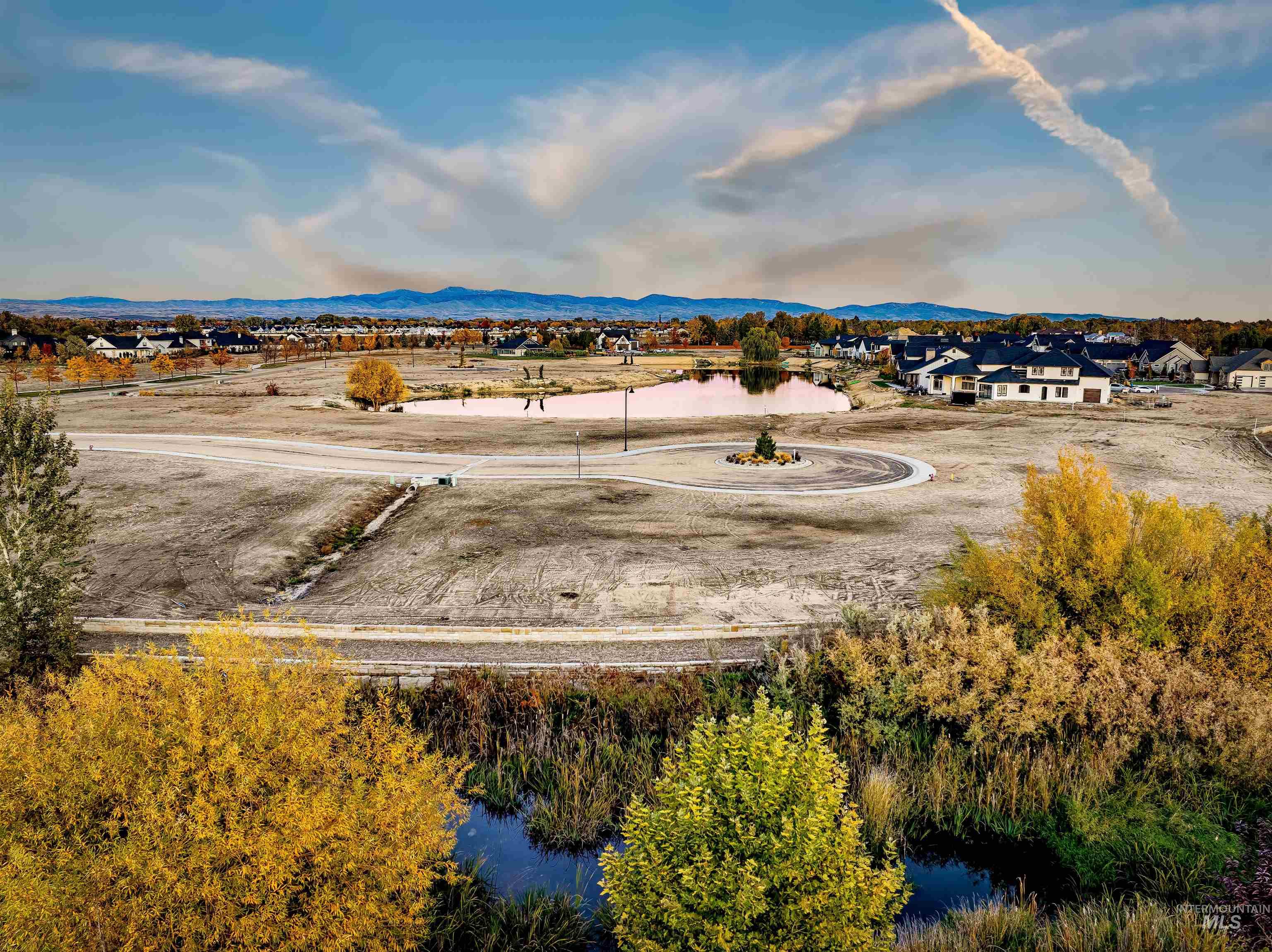 Drone / aerial view of a water and mountain view