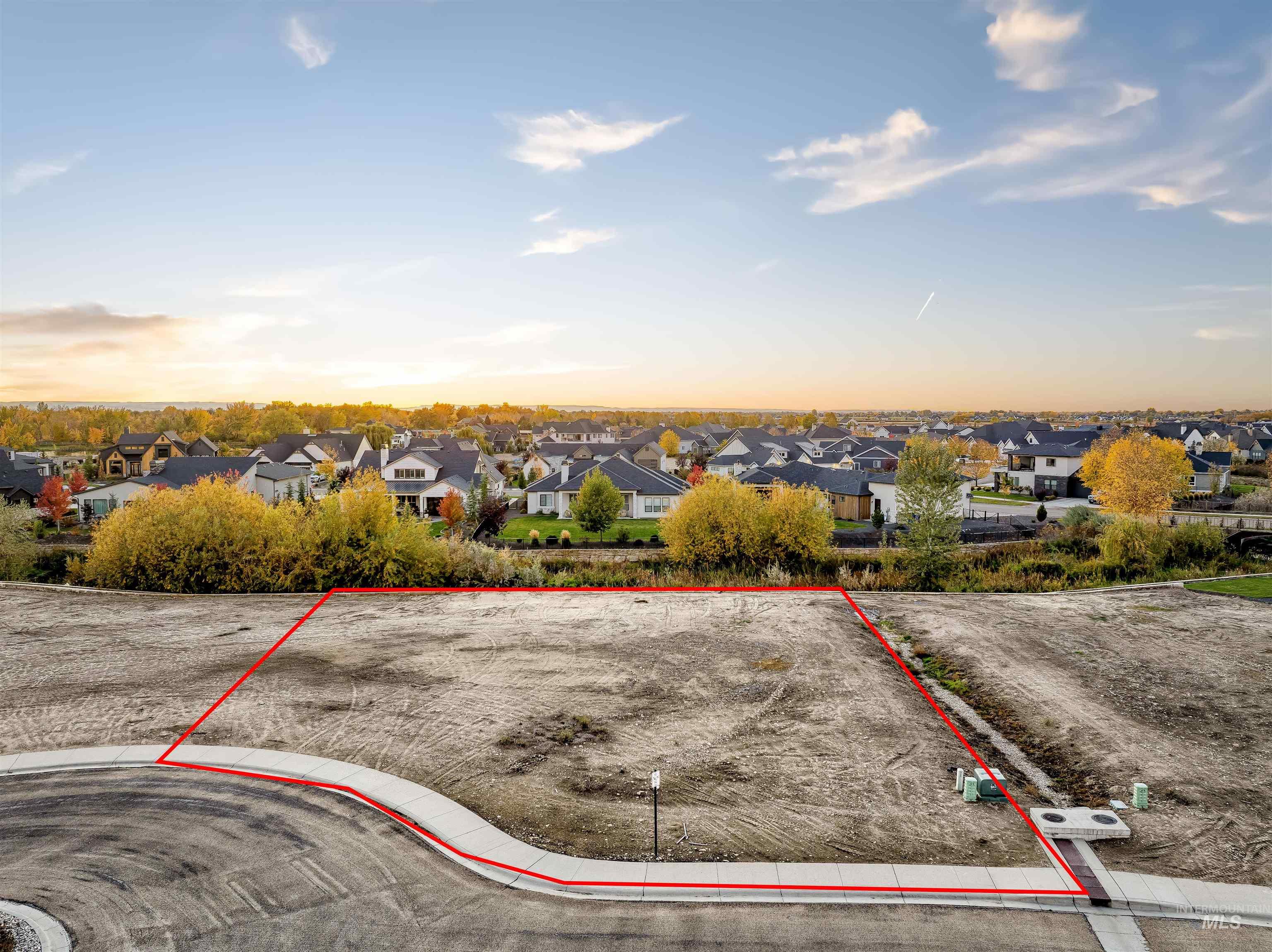 Aerial view of property's location featuring property boundaries highlighted