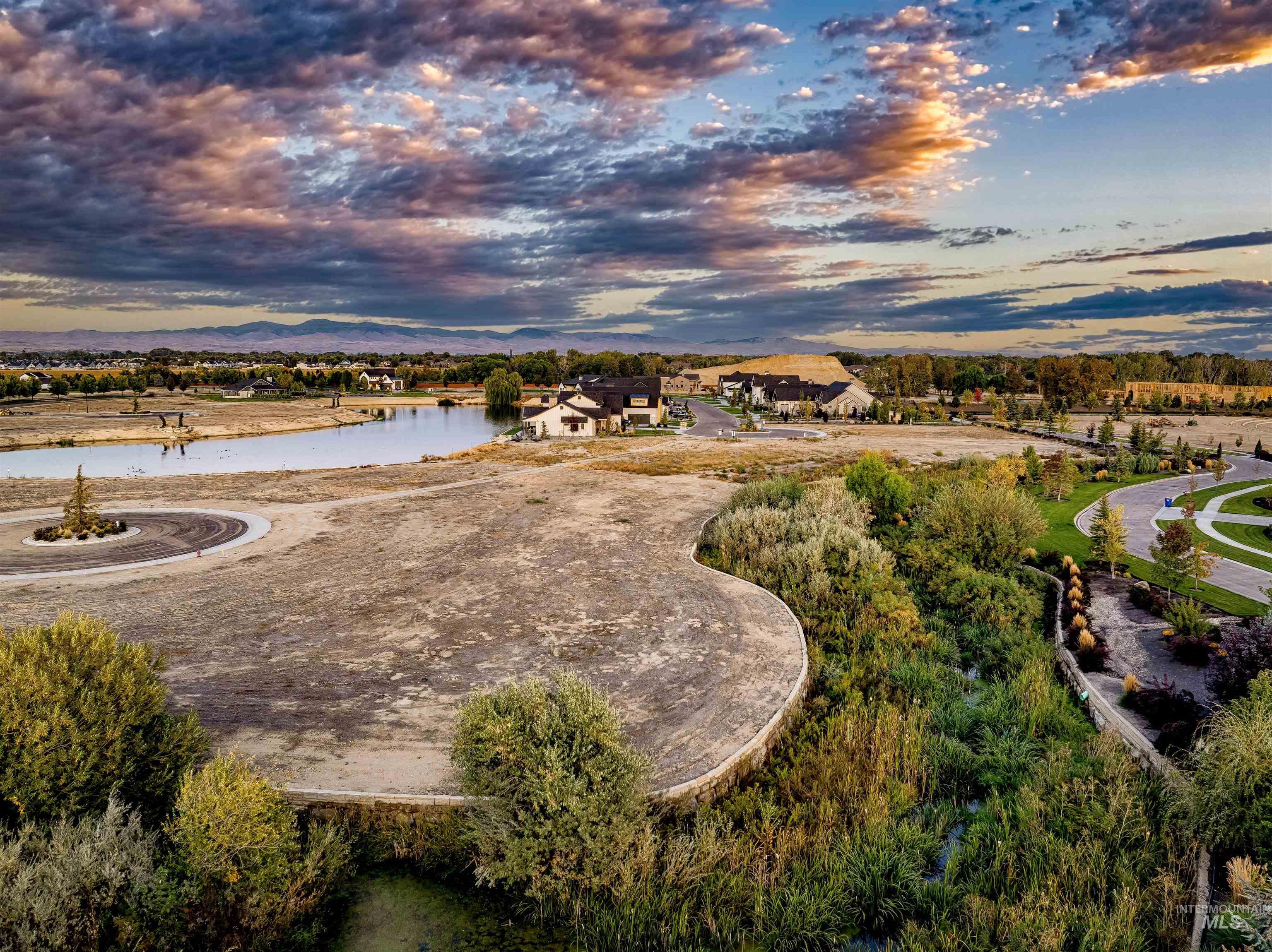 Aerial view of a large body of water