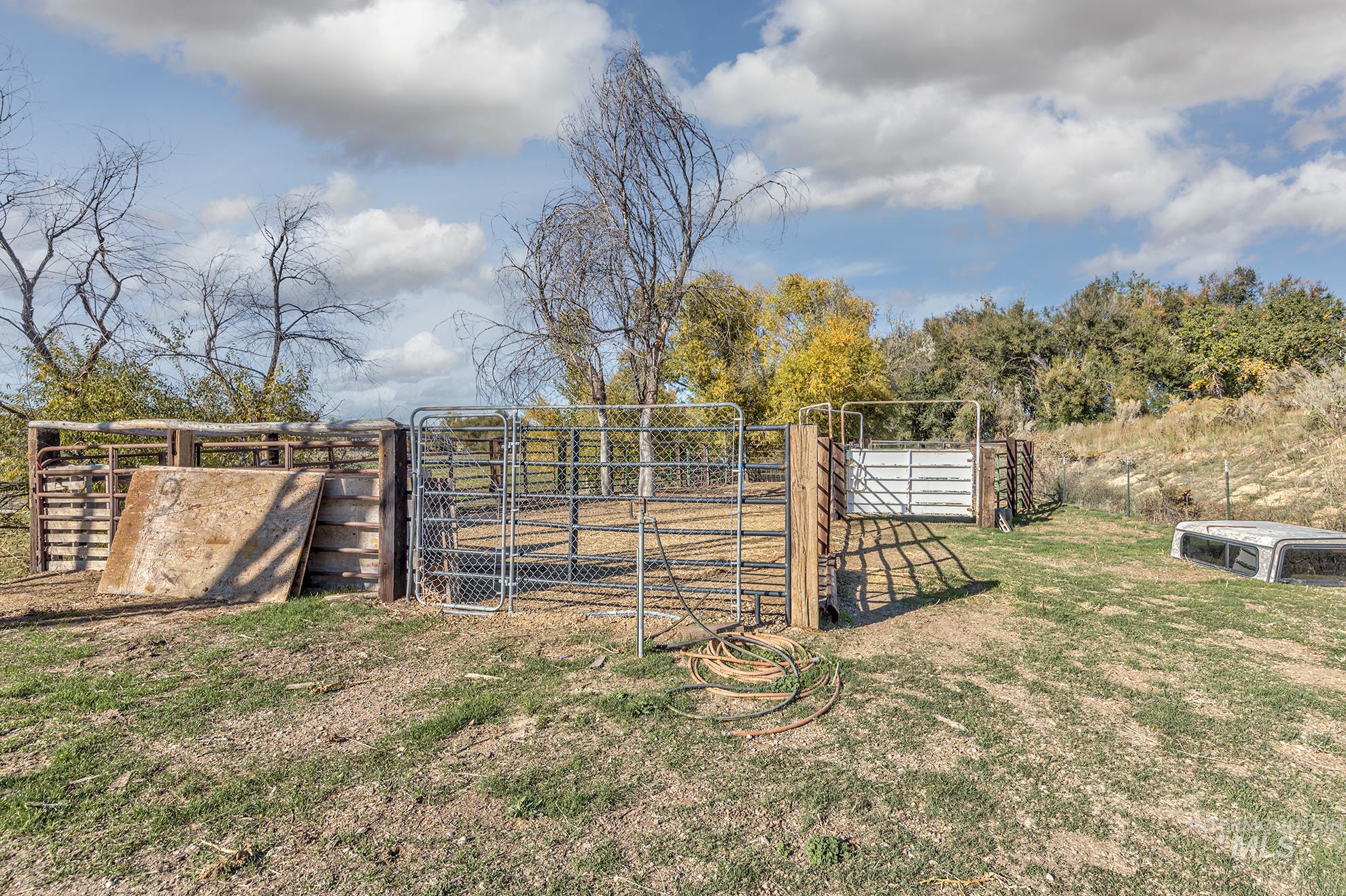 View of yard with a gate
