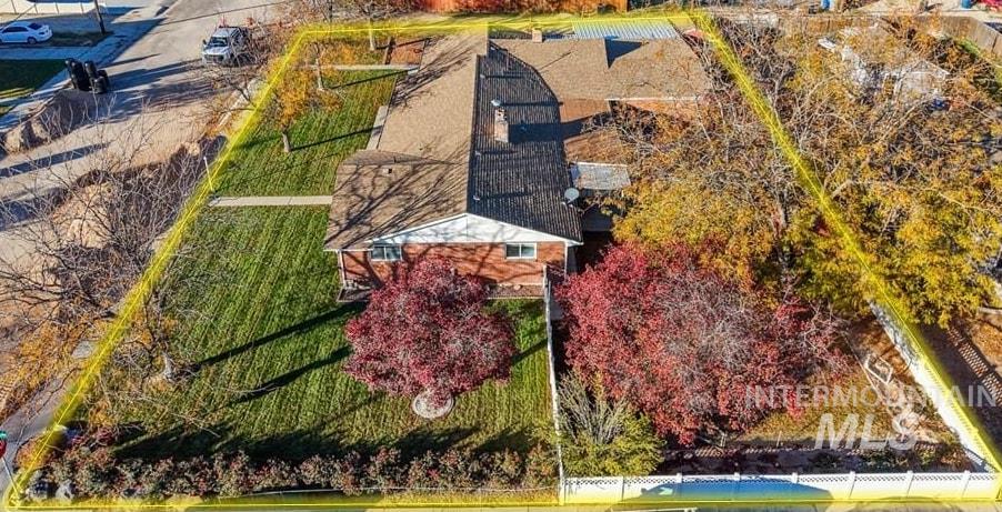 Aerial perspective of suburban area