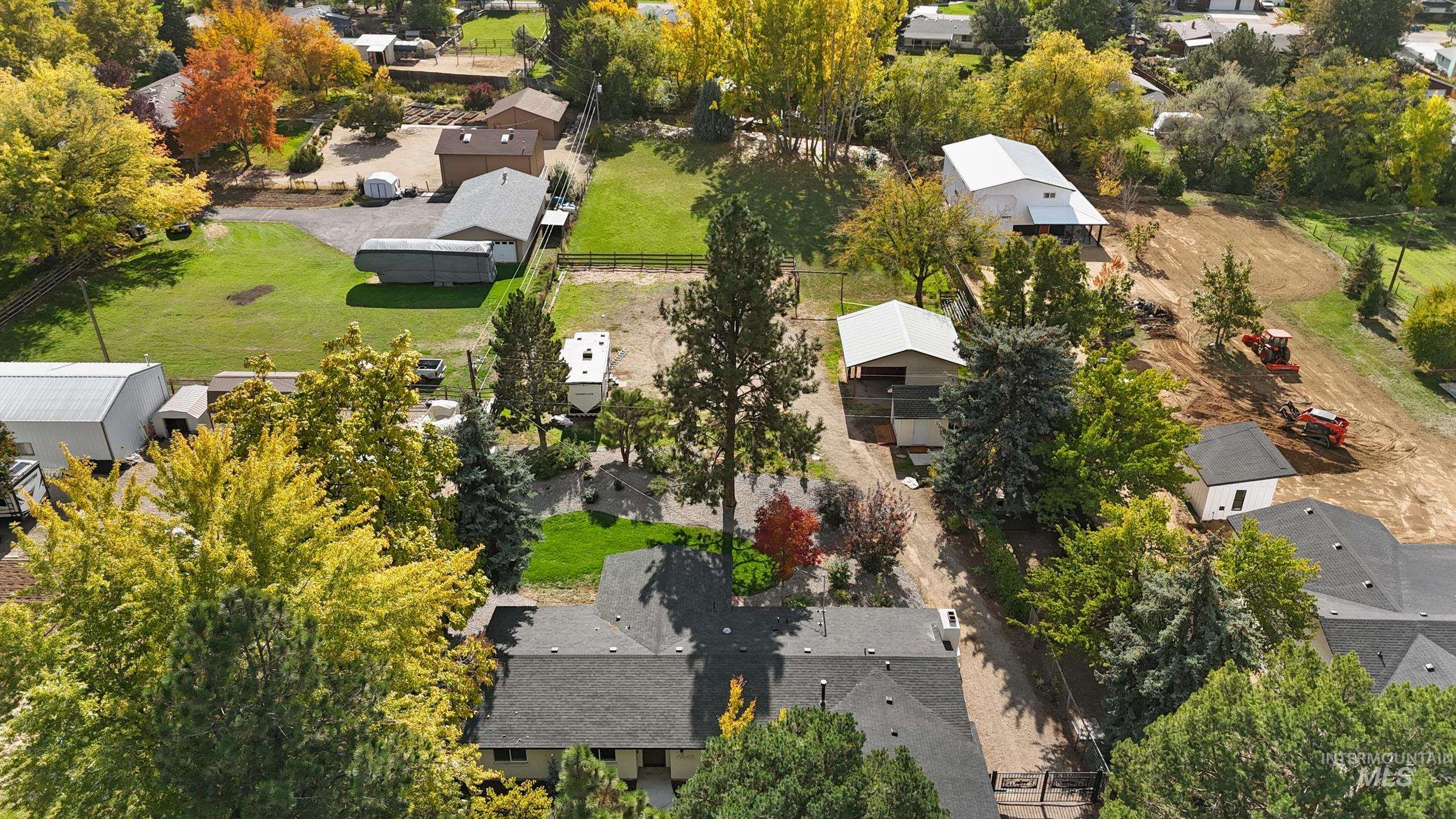 Aerial perspective of suburban area