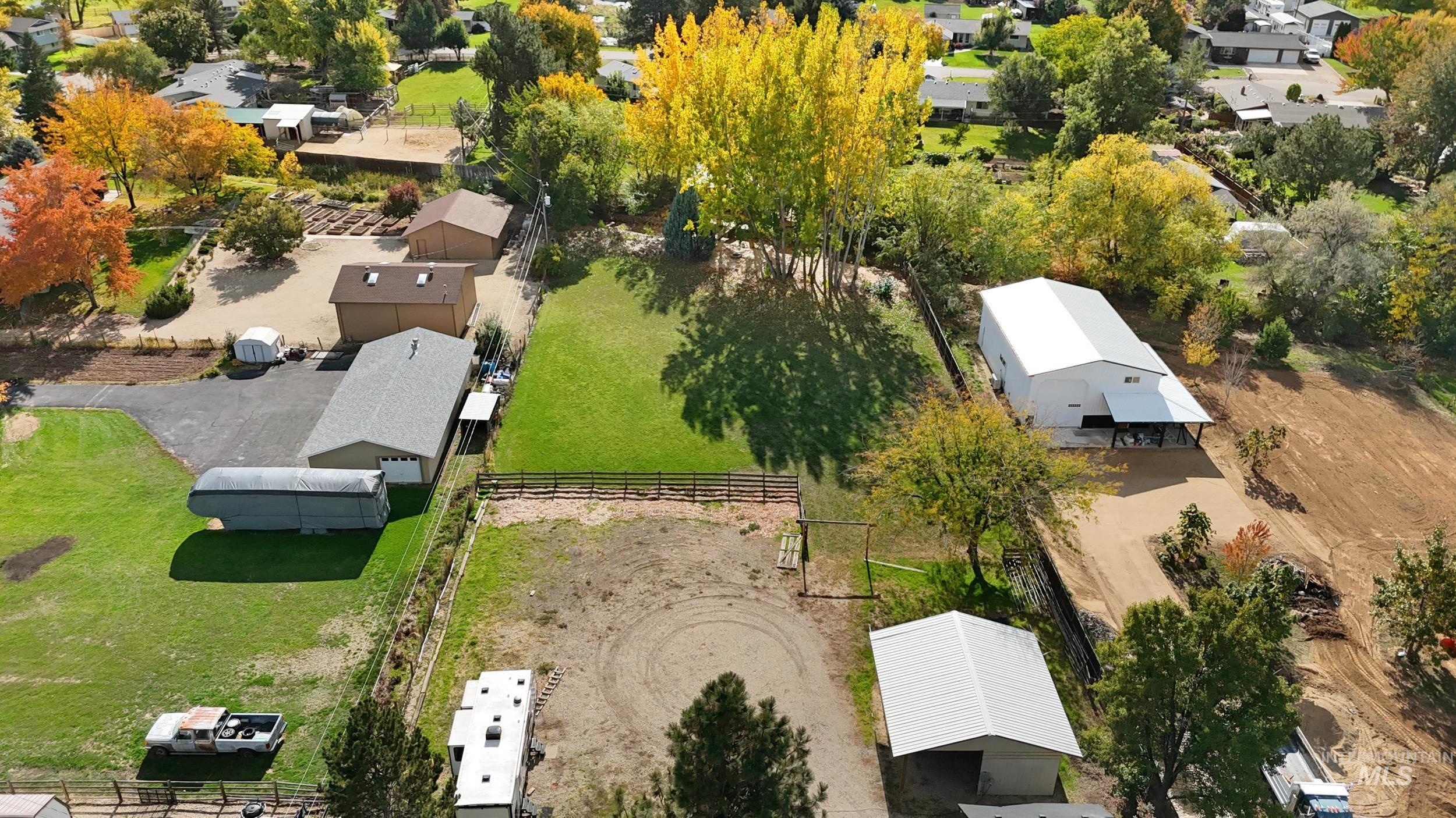 Aerial perspective of suburban area