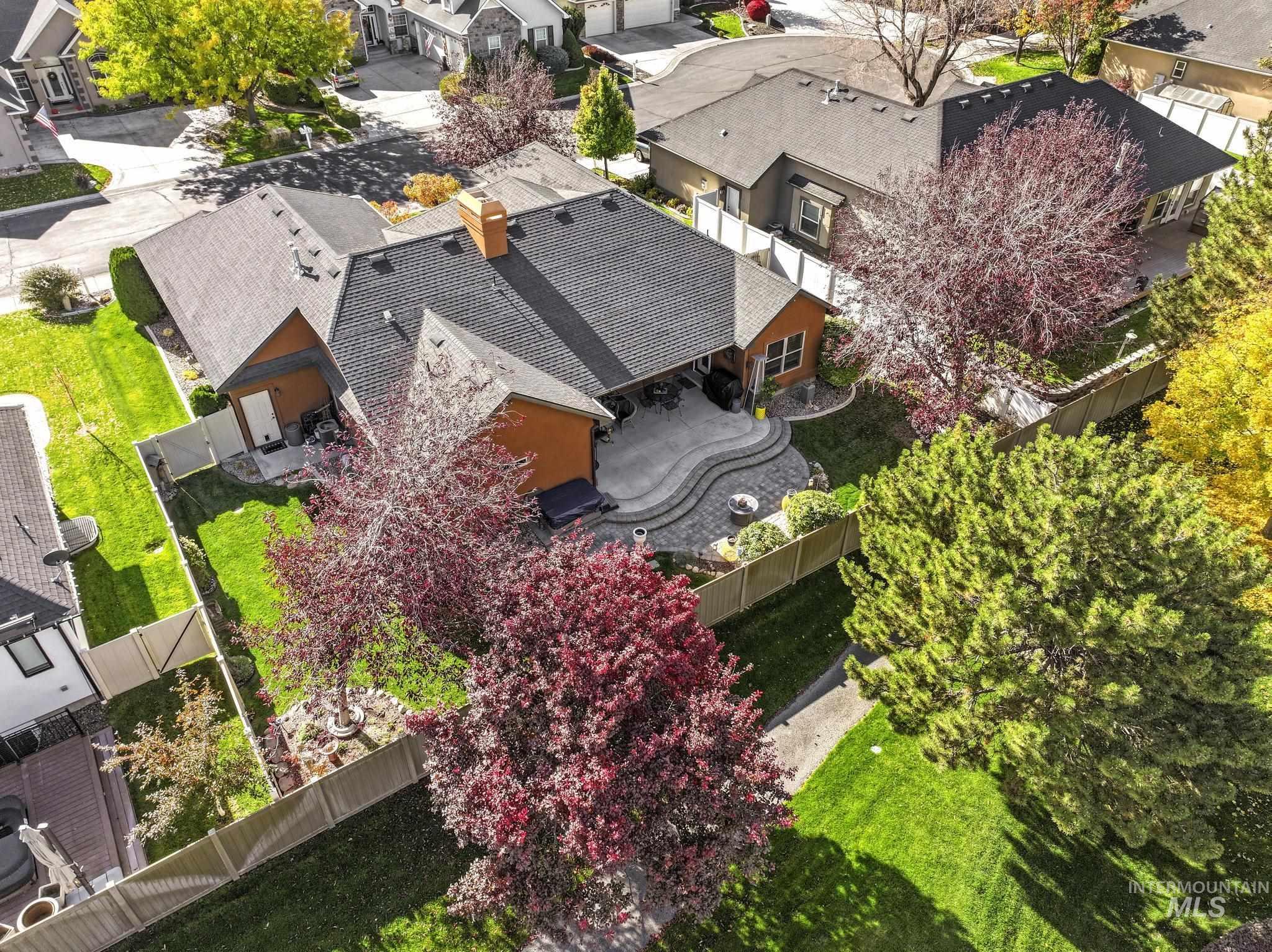 Aerial perspective of suburban area