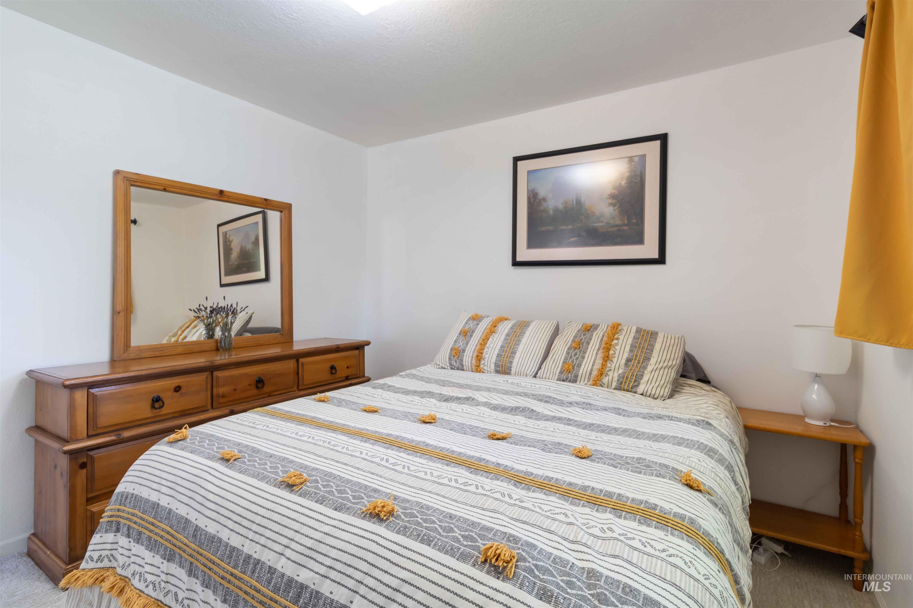Bedroom featuring carpet