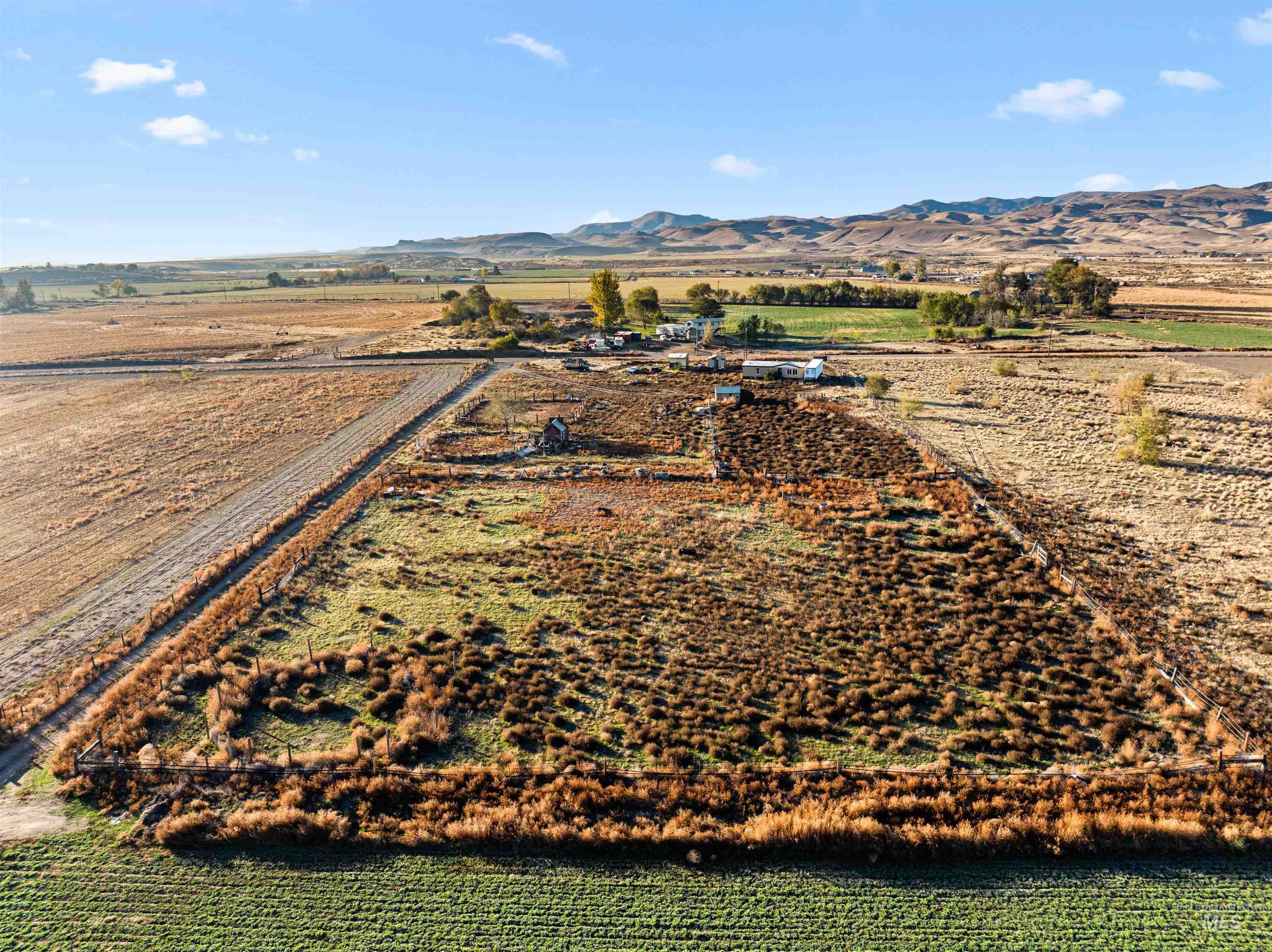 Aerial view of sparsely populated area featuring mountains