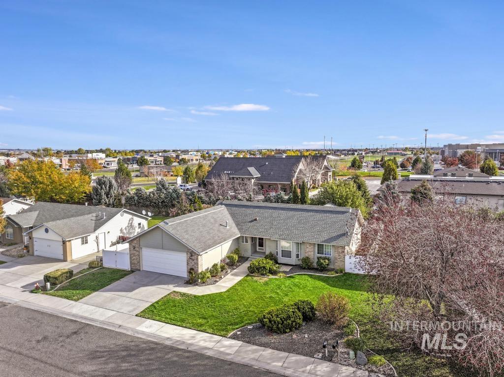 Aerial view of residential area