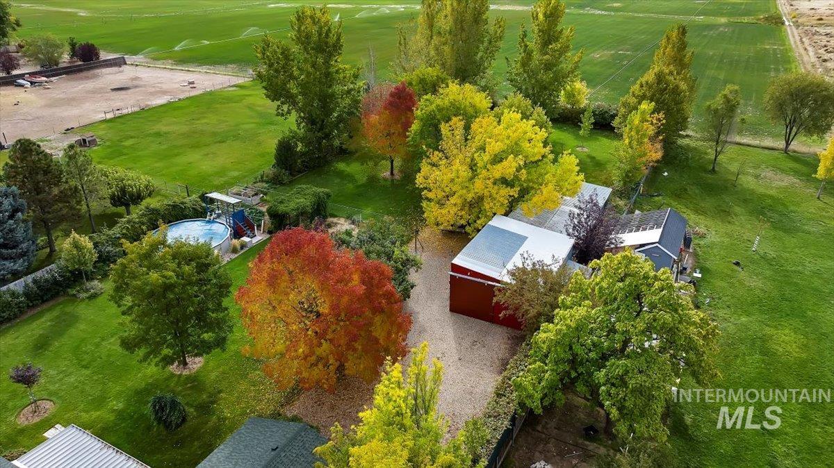 Aerial view of sparsely populated area