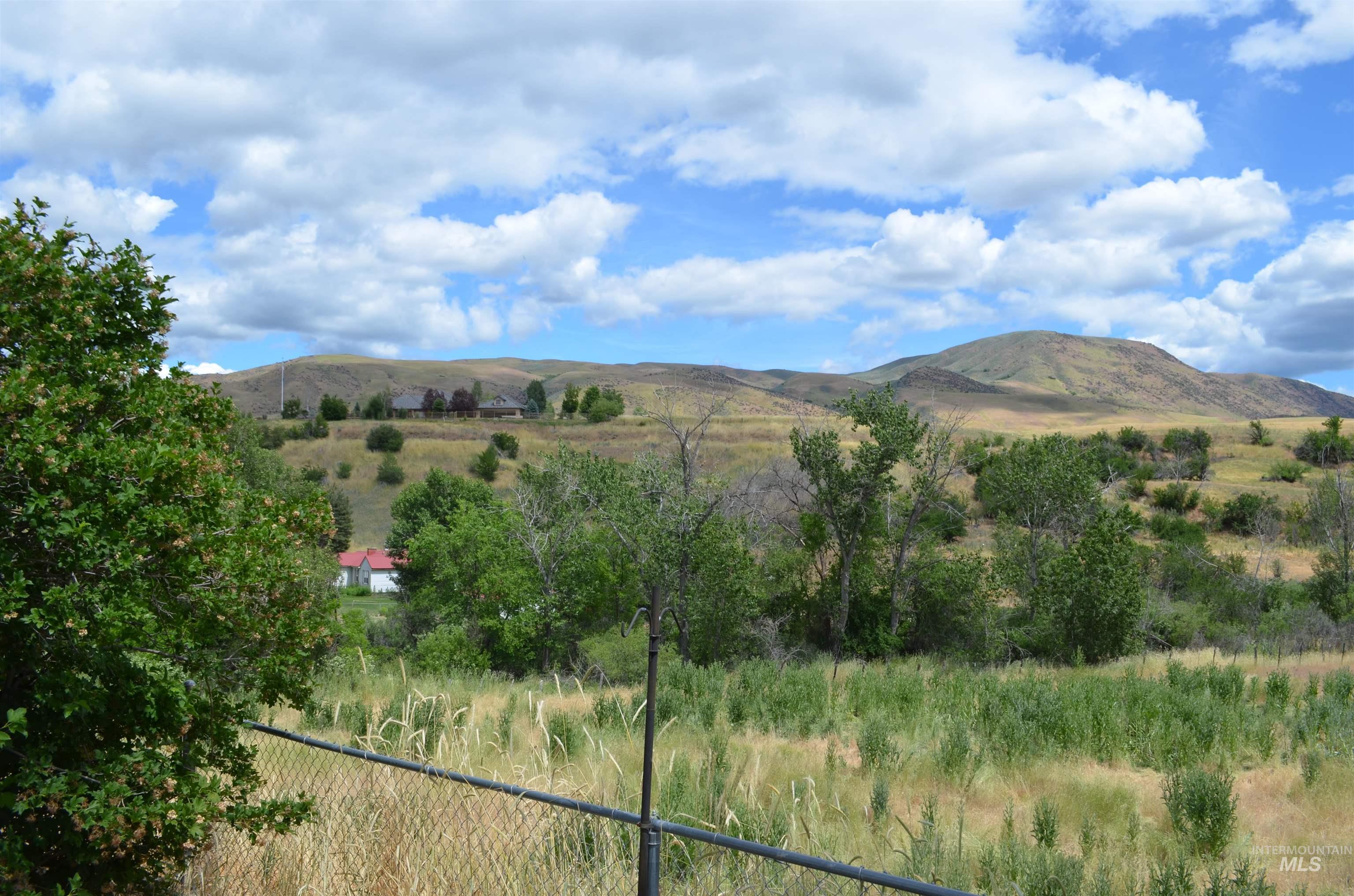 View of mountain background with rural landscape