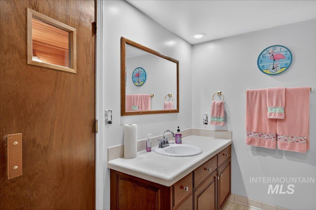 Bathroom featuring vanity