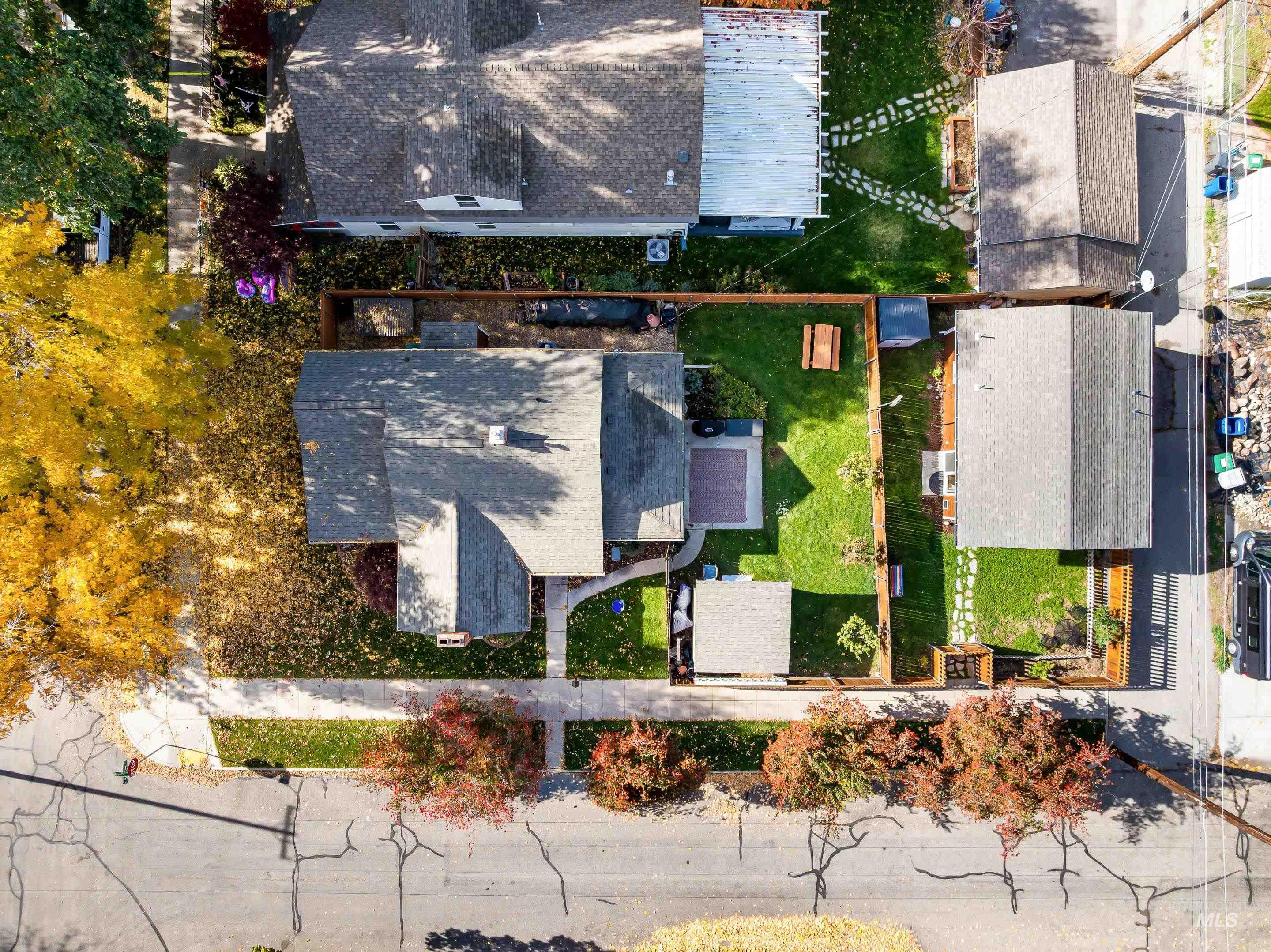 Aerial view of residential area