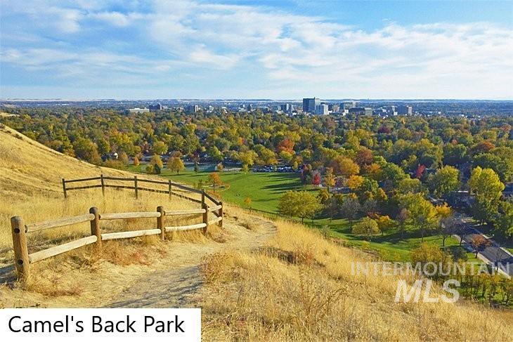 Aerial view of sparsely populated area with a forest