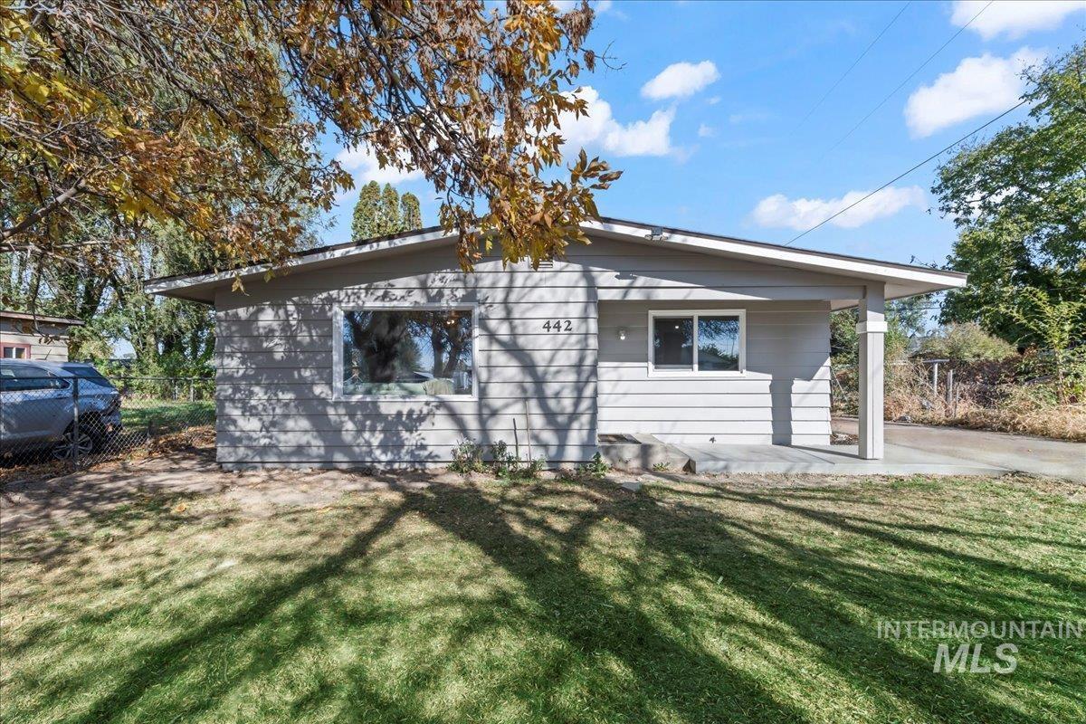 View of home's exterior featuring a patio area