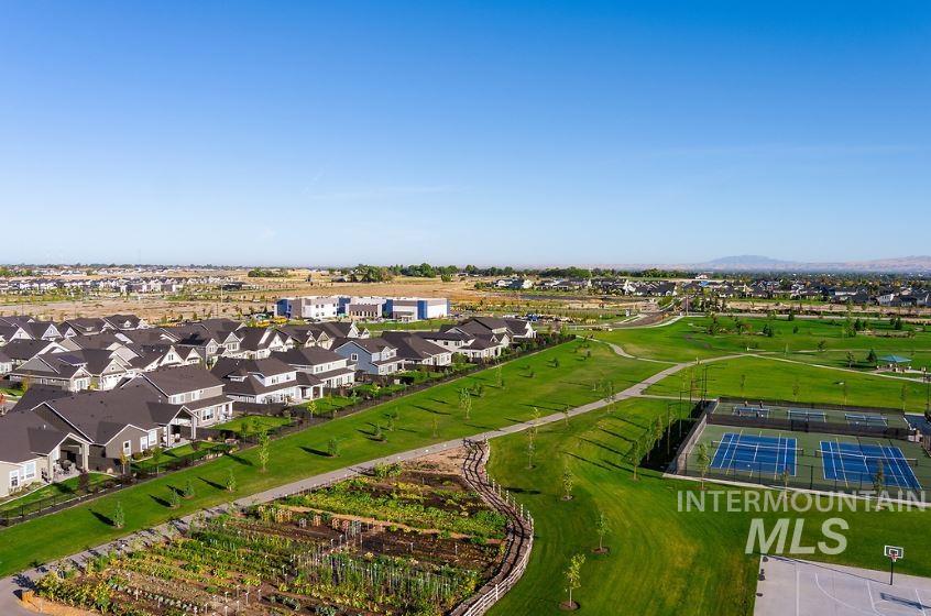 Aerial view of residential area