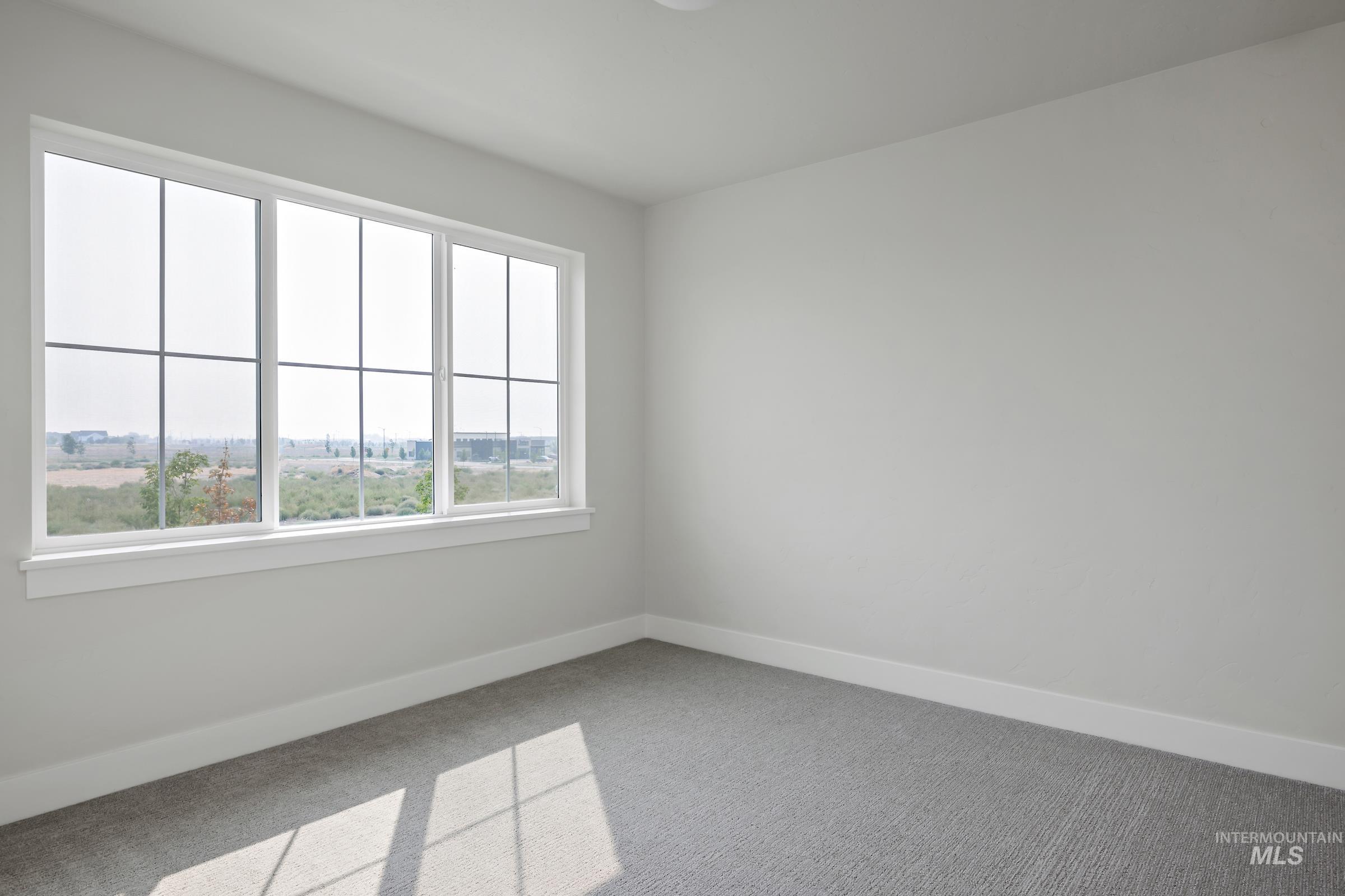 Unfurnished room with carpet flooring and baseboards