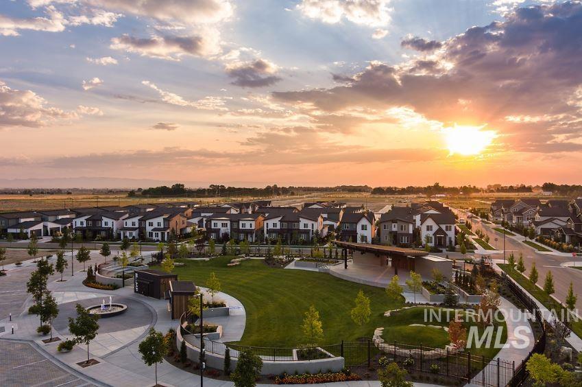 Aerial perspective of suburban area