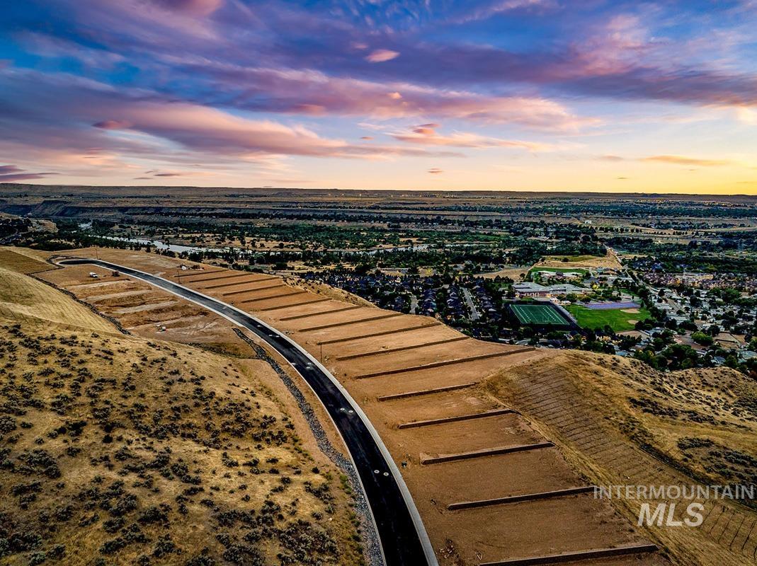 Aerial view at dusk