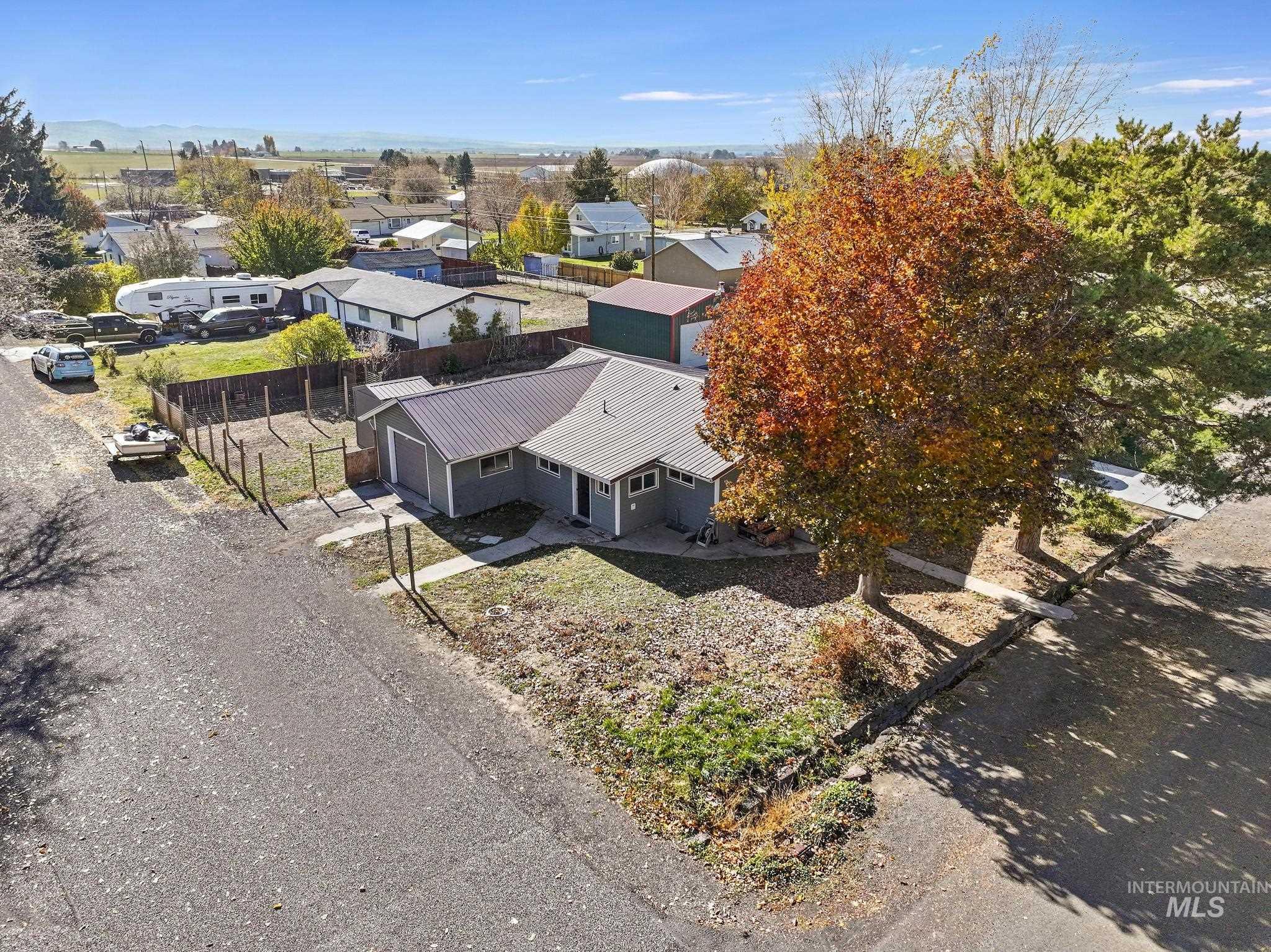 Aerial perspective of suburban area