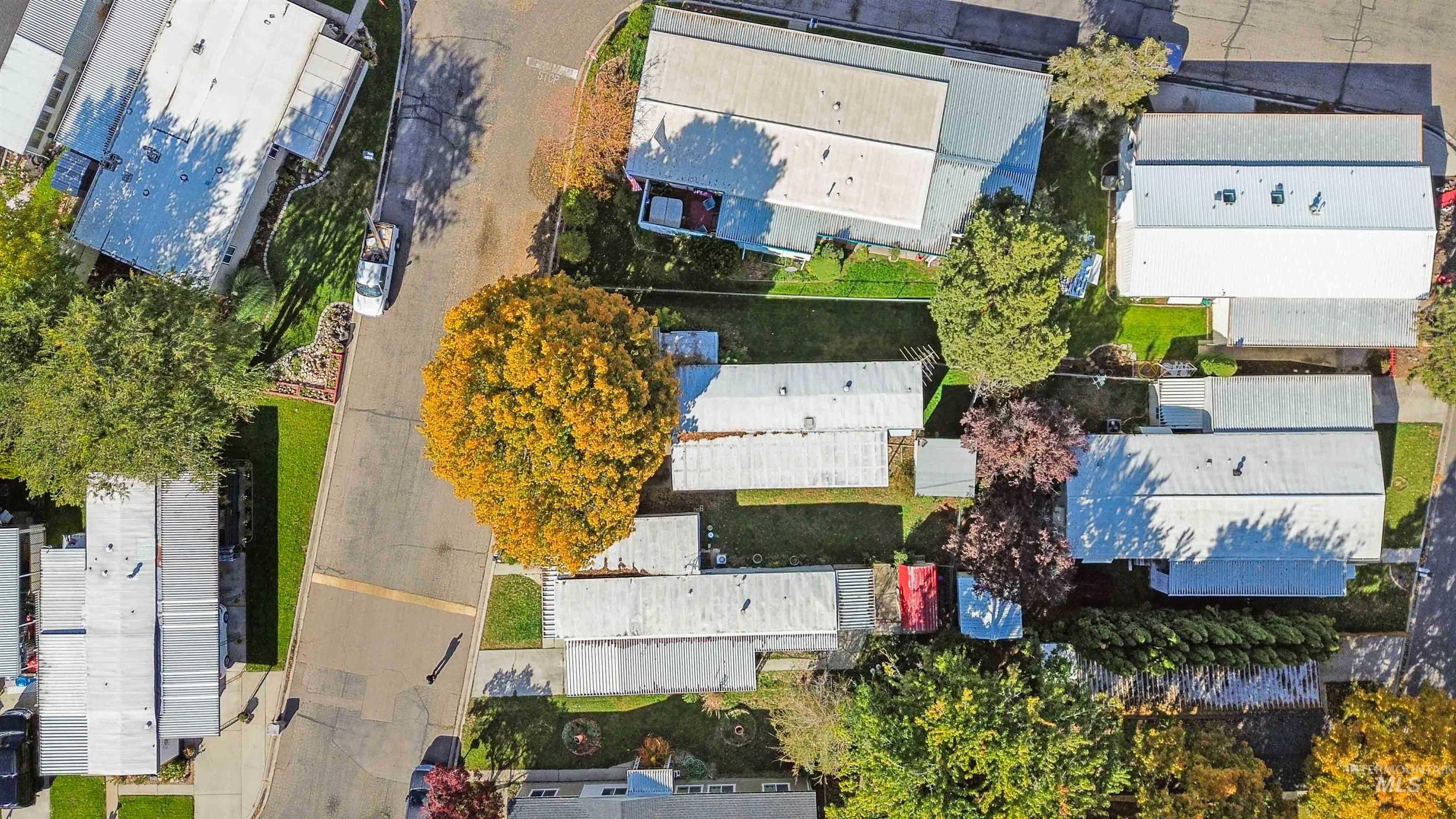 Aerial perspective of suburban area