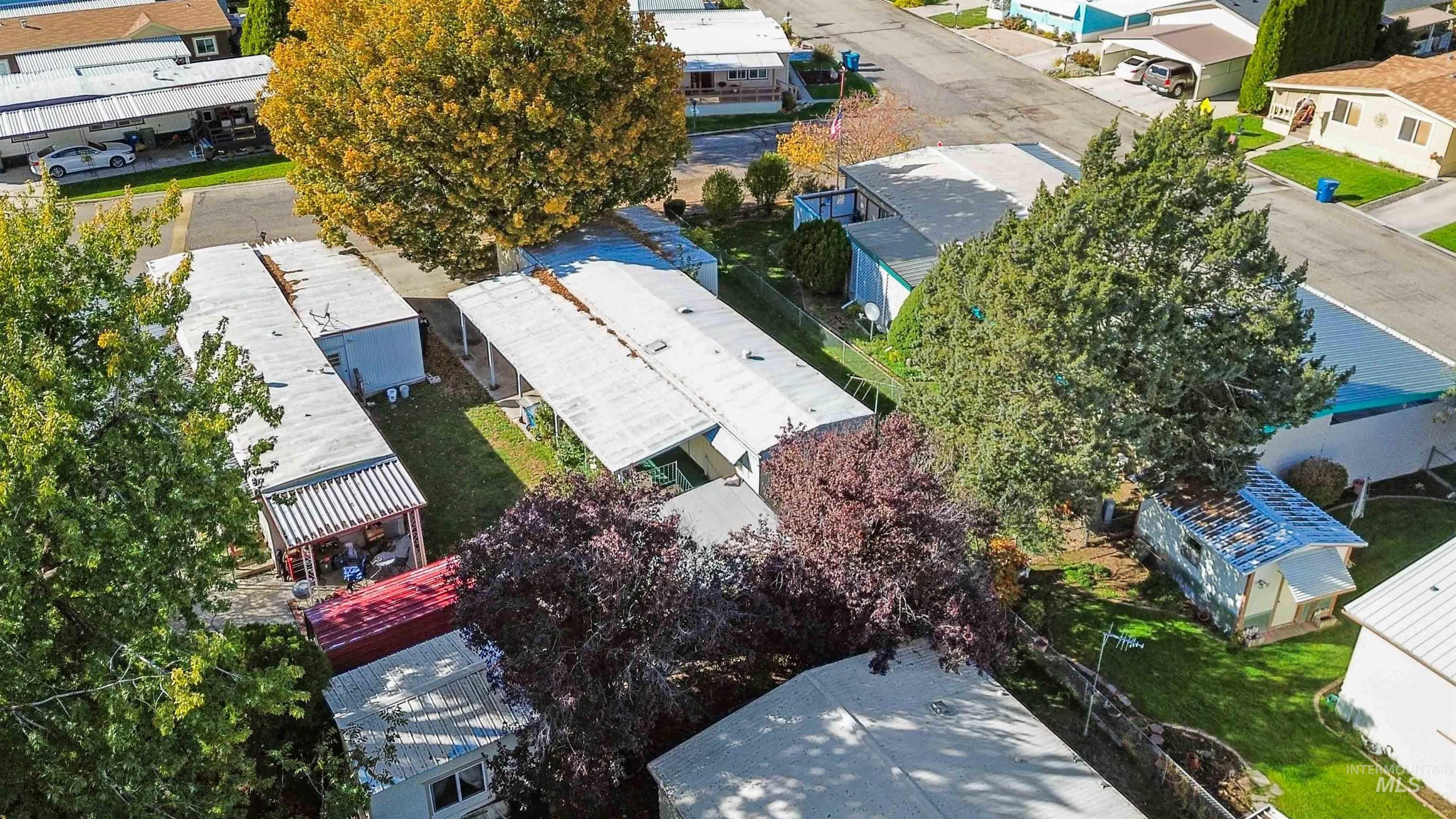 Aerial perspective of suburban area