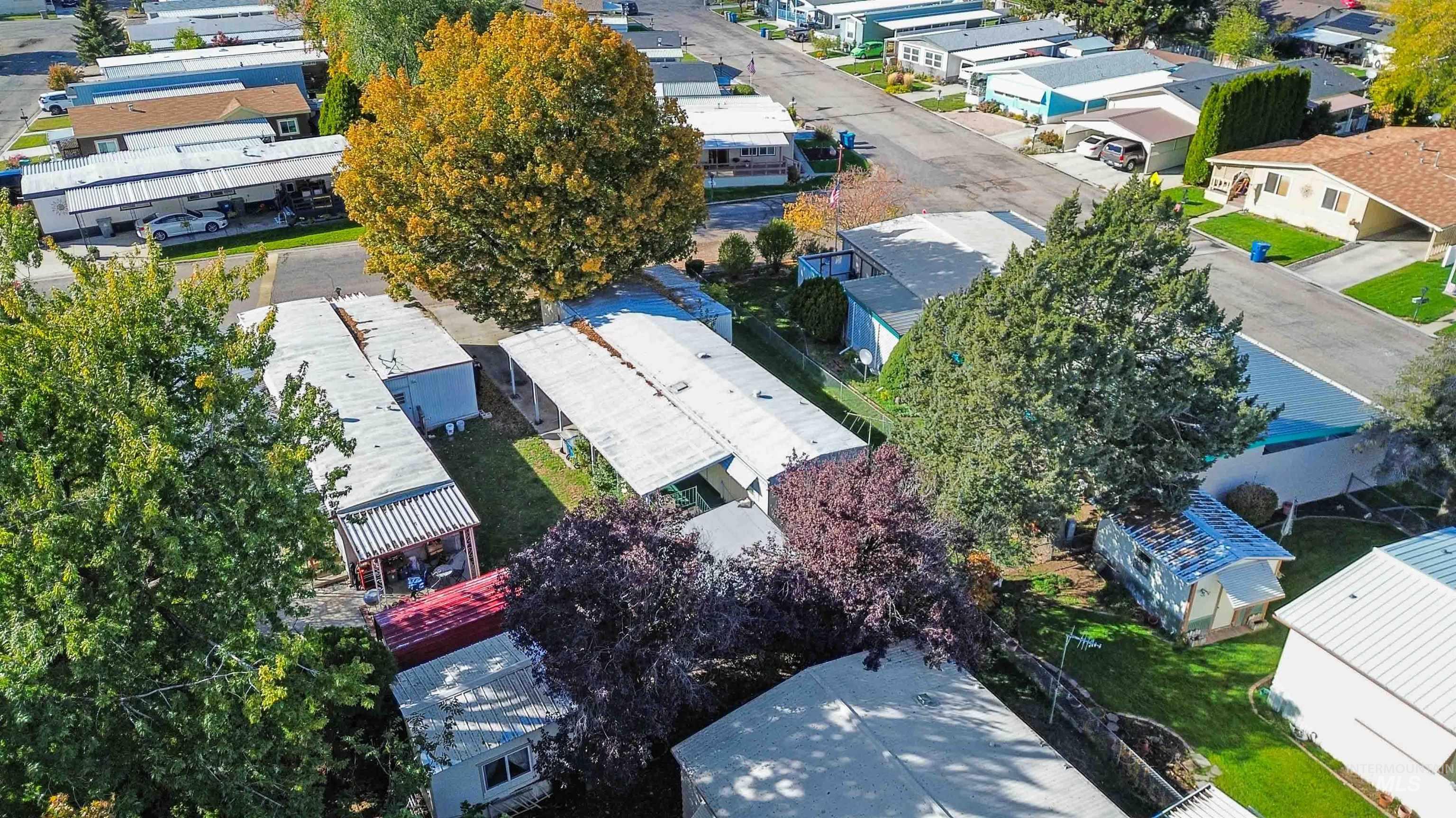 Aerial perspective of suburban area