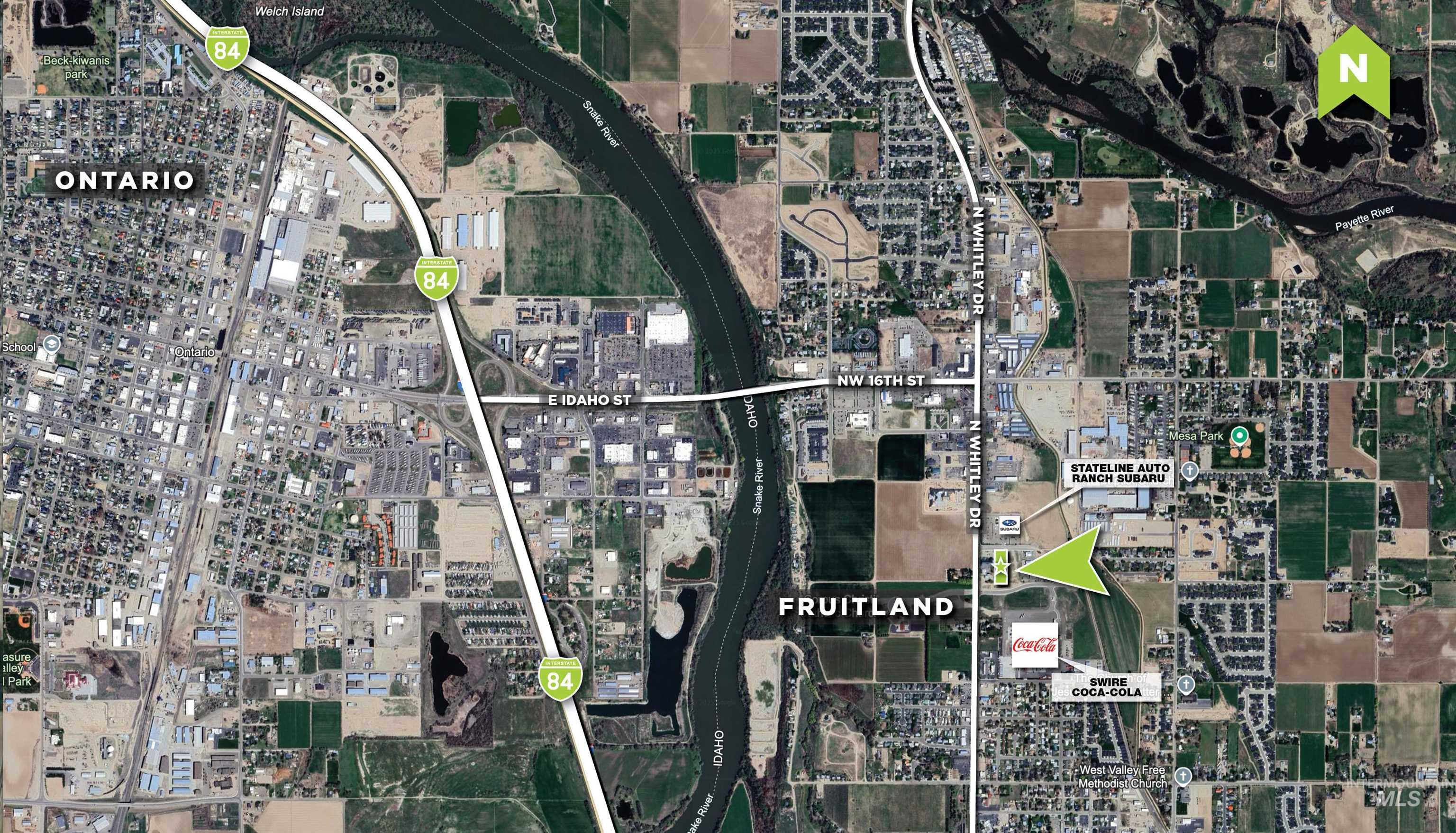 Aerial view of property's location