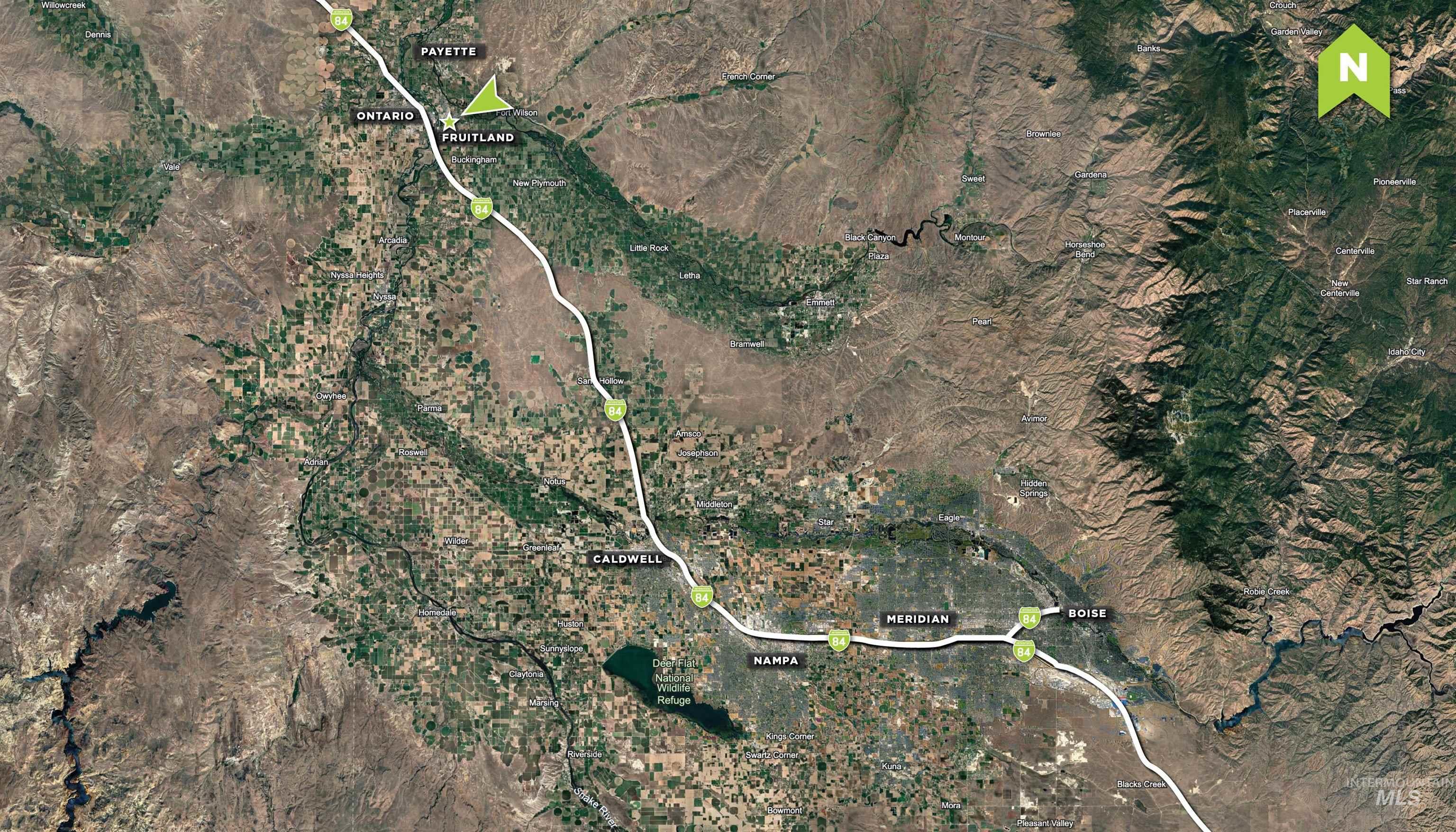 Aerial view of property's location