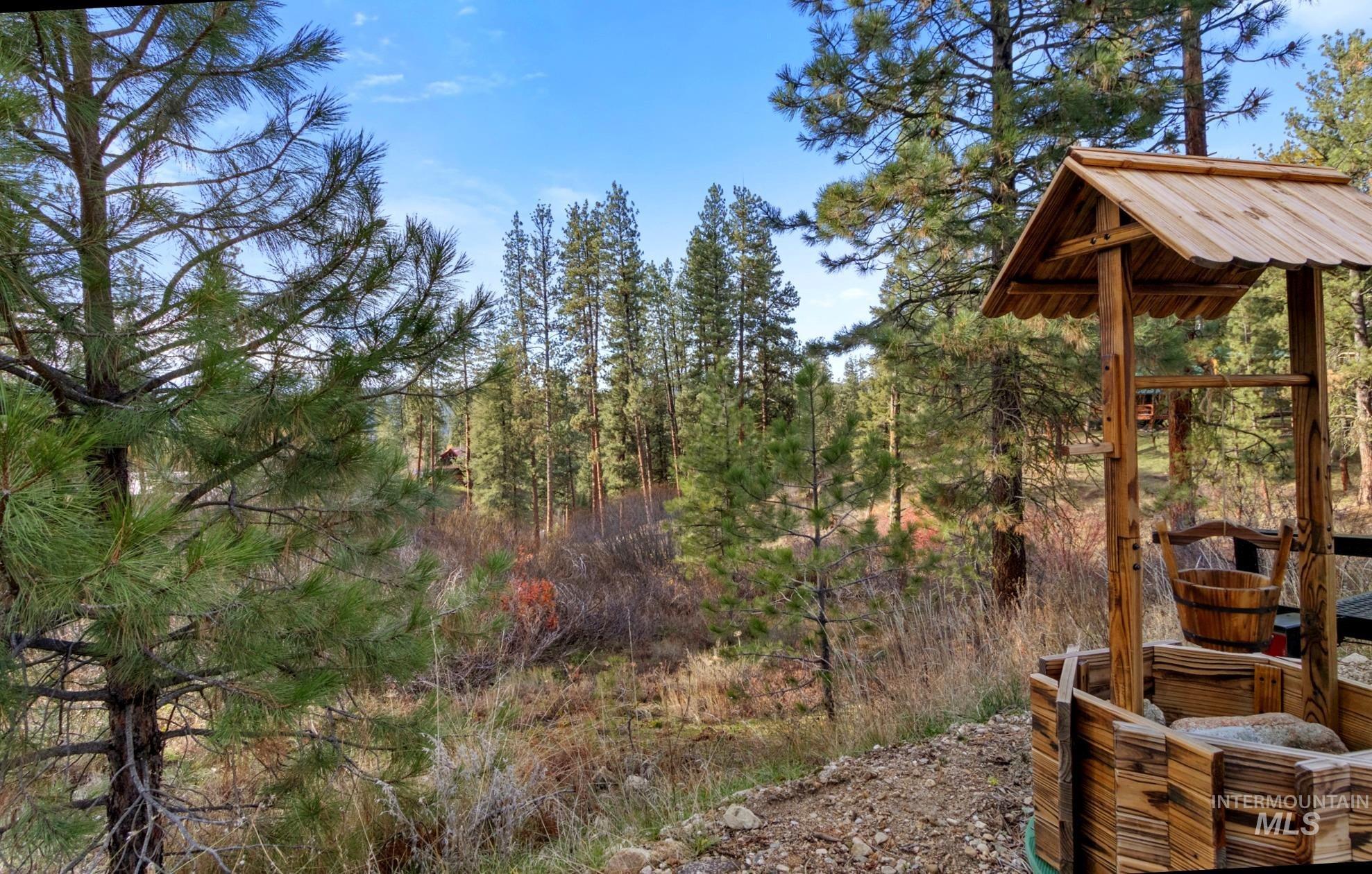 View of yard with a forest view