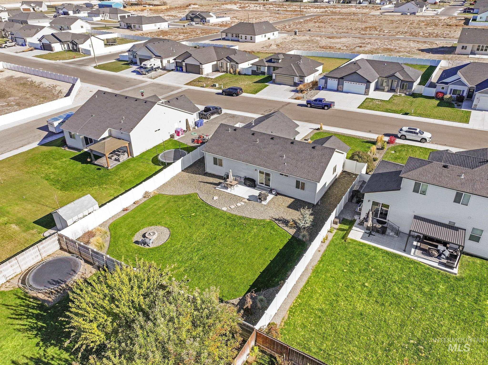 Aerial view of residential area