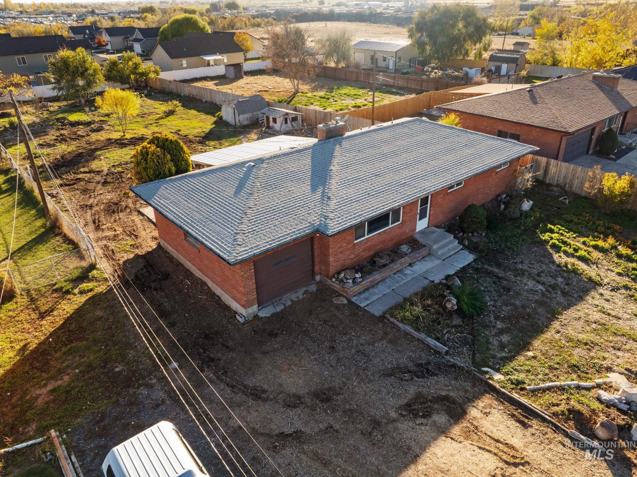 Aerial view of residential area