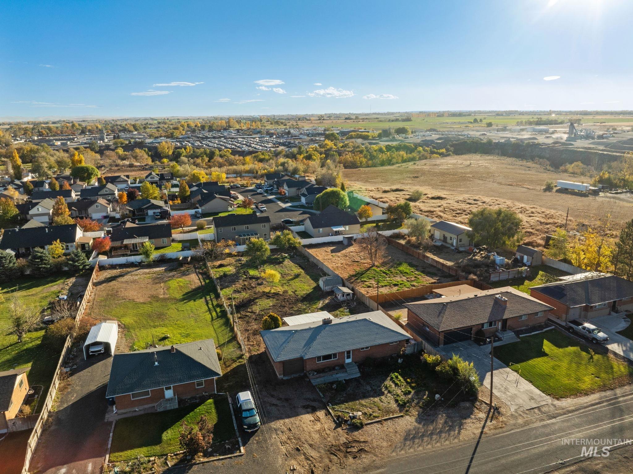 Aerial view of residential area