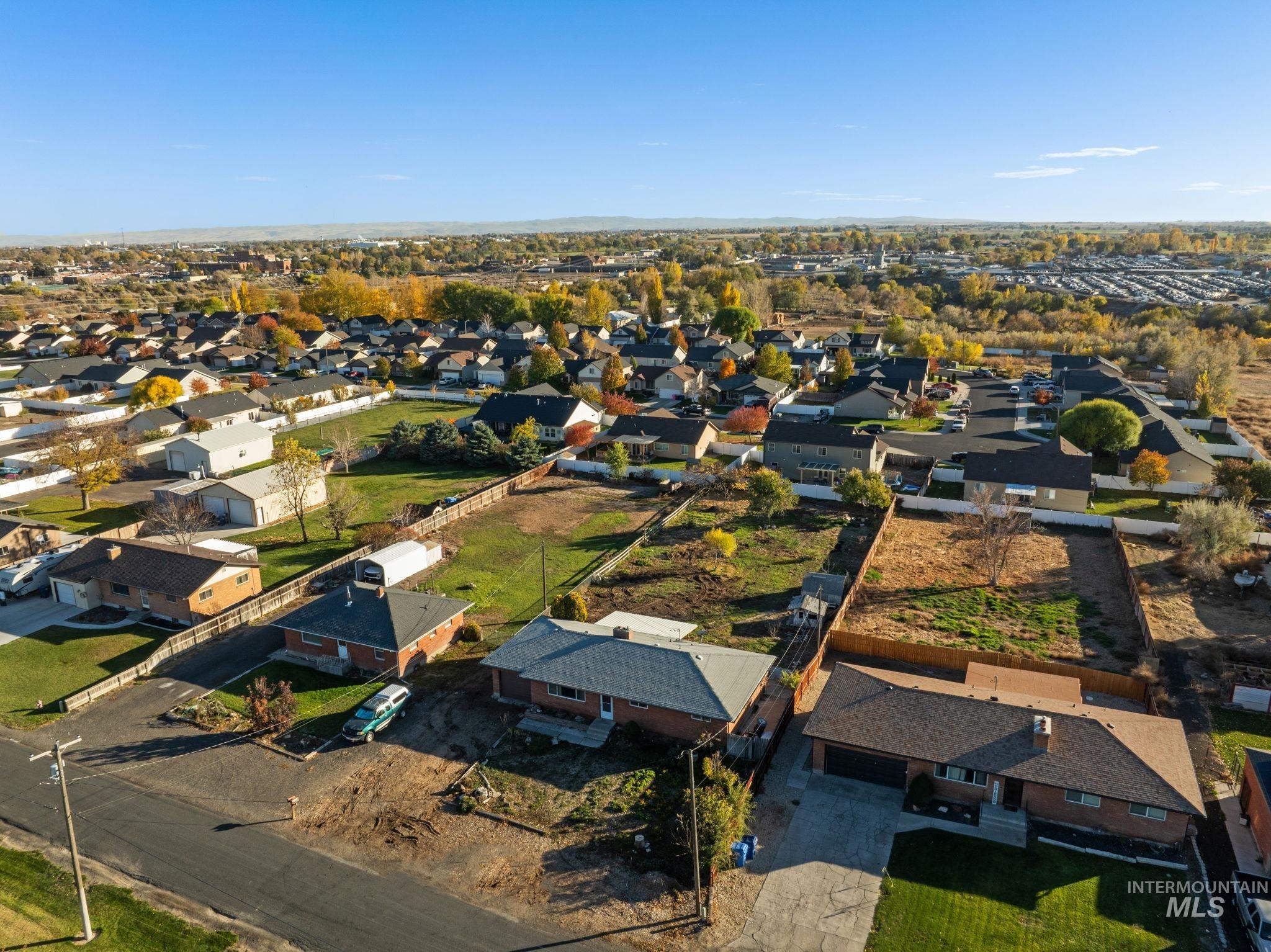 Aerial view of residential area