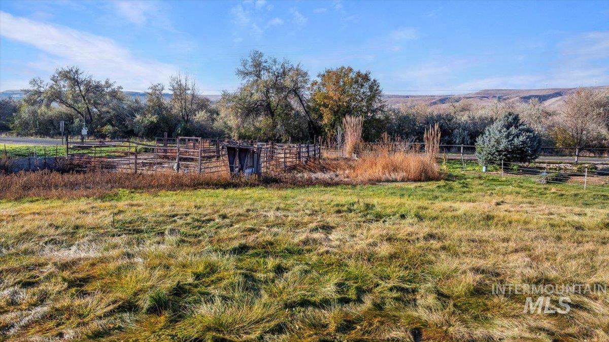 View of yard featuring a view of countryside