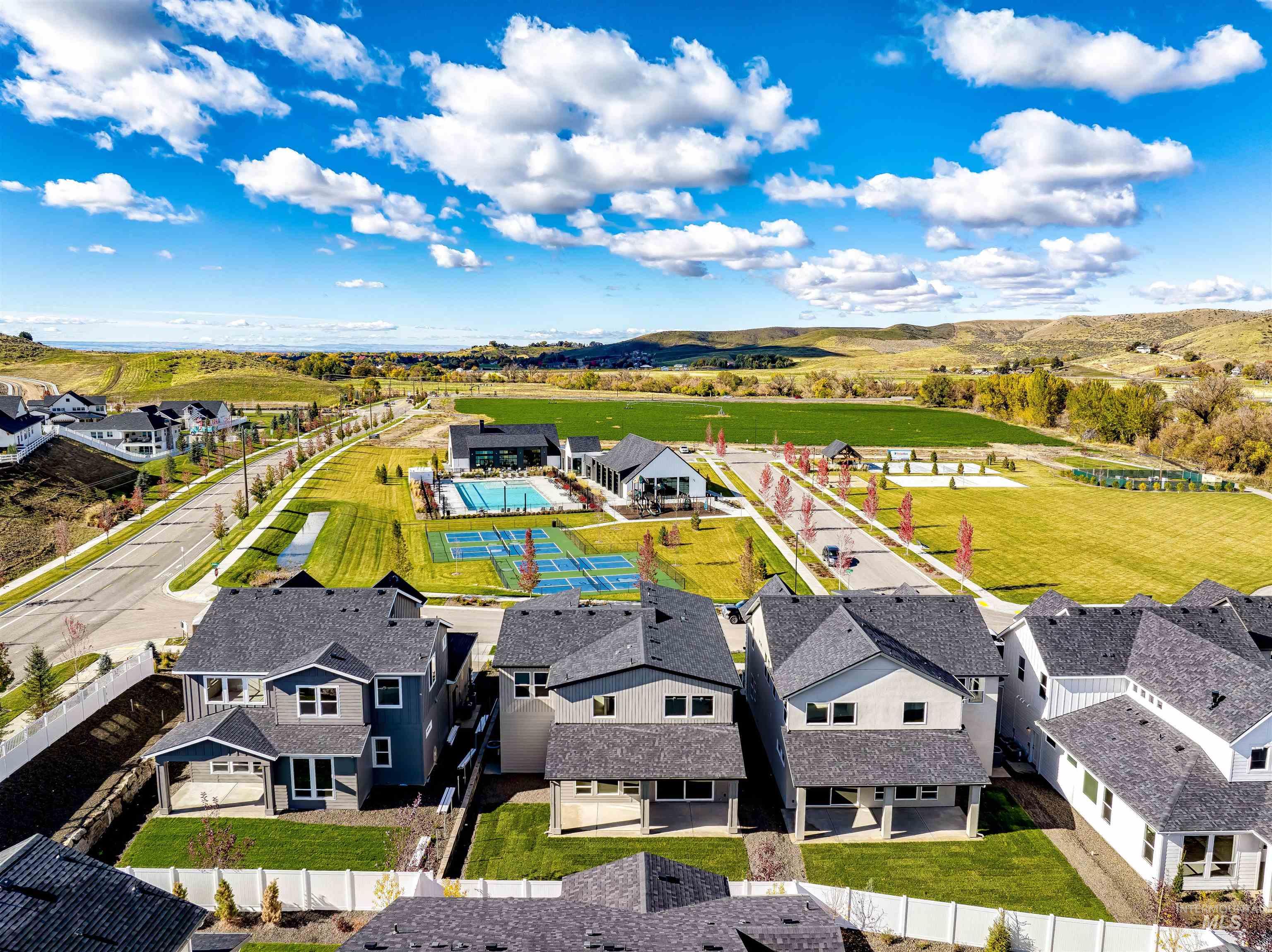 Aerial view of residential area