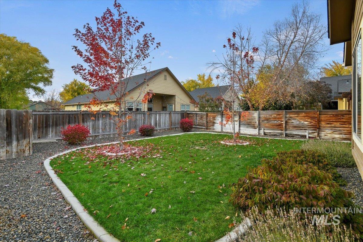 View of fenced backyard