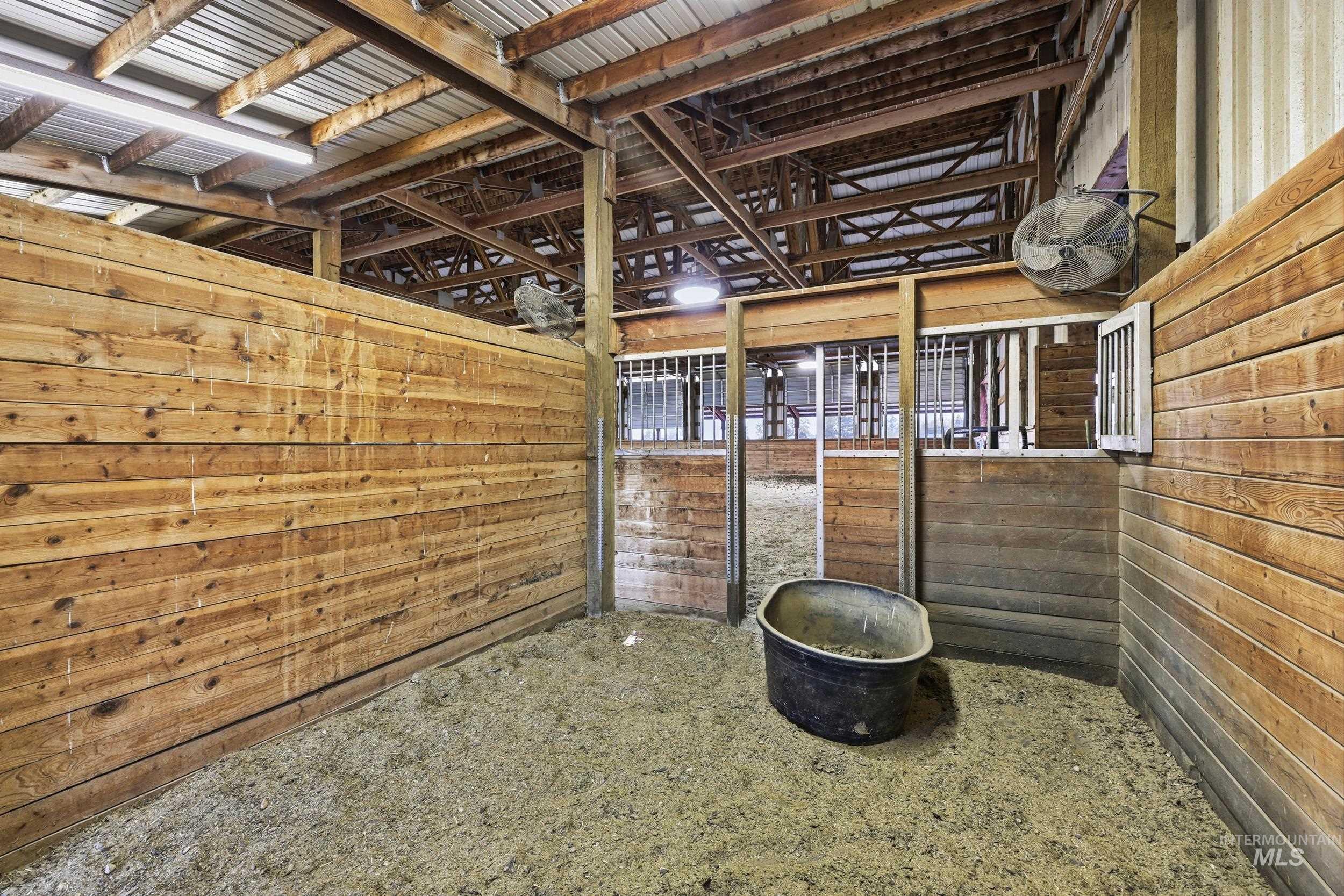 View of horse barn