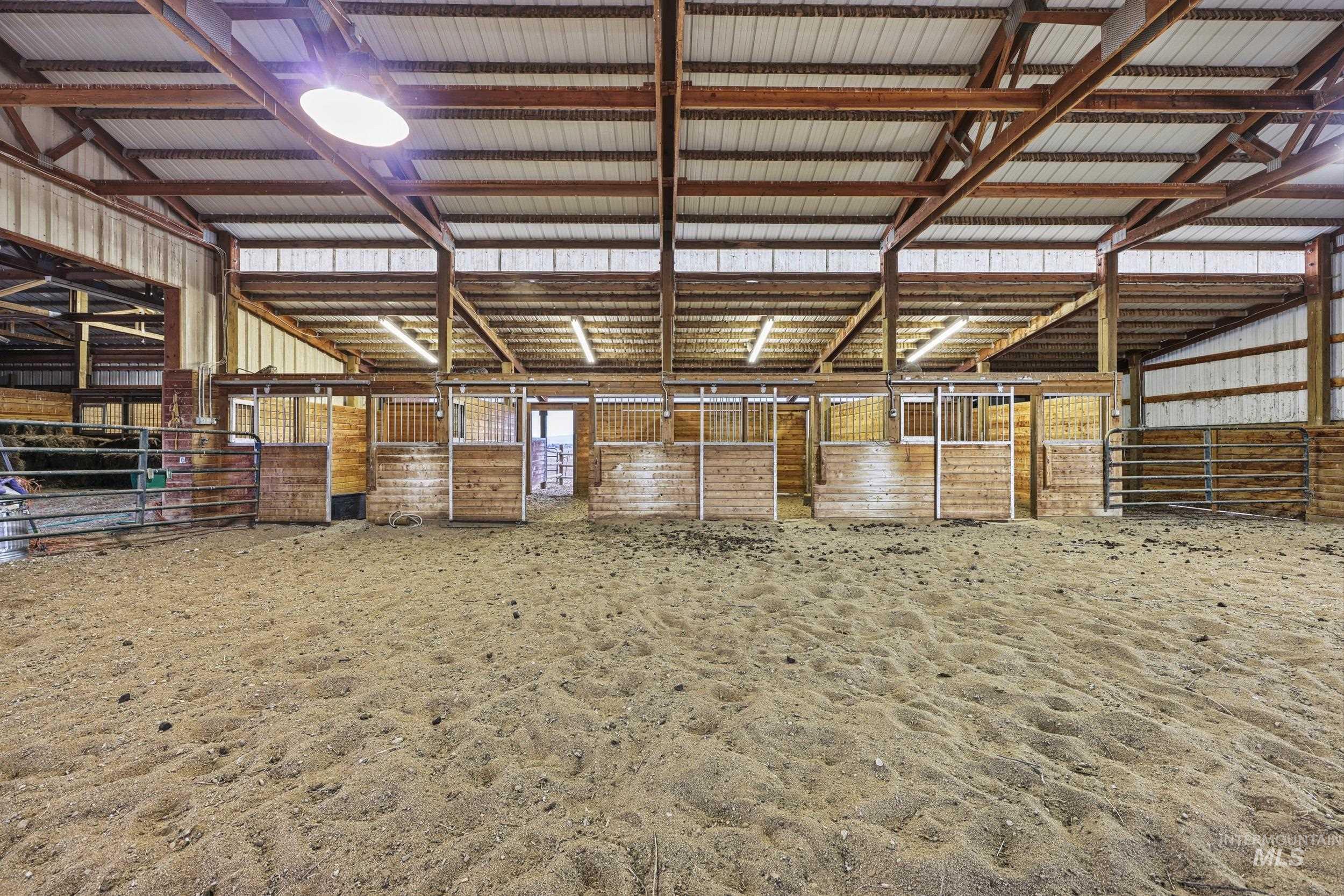 View of horse barn