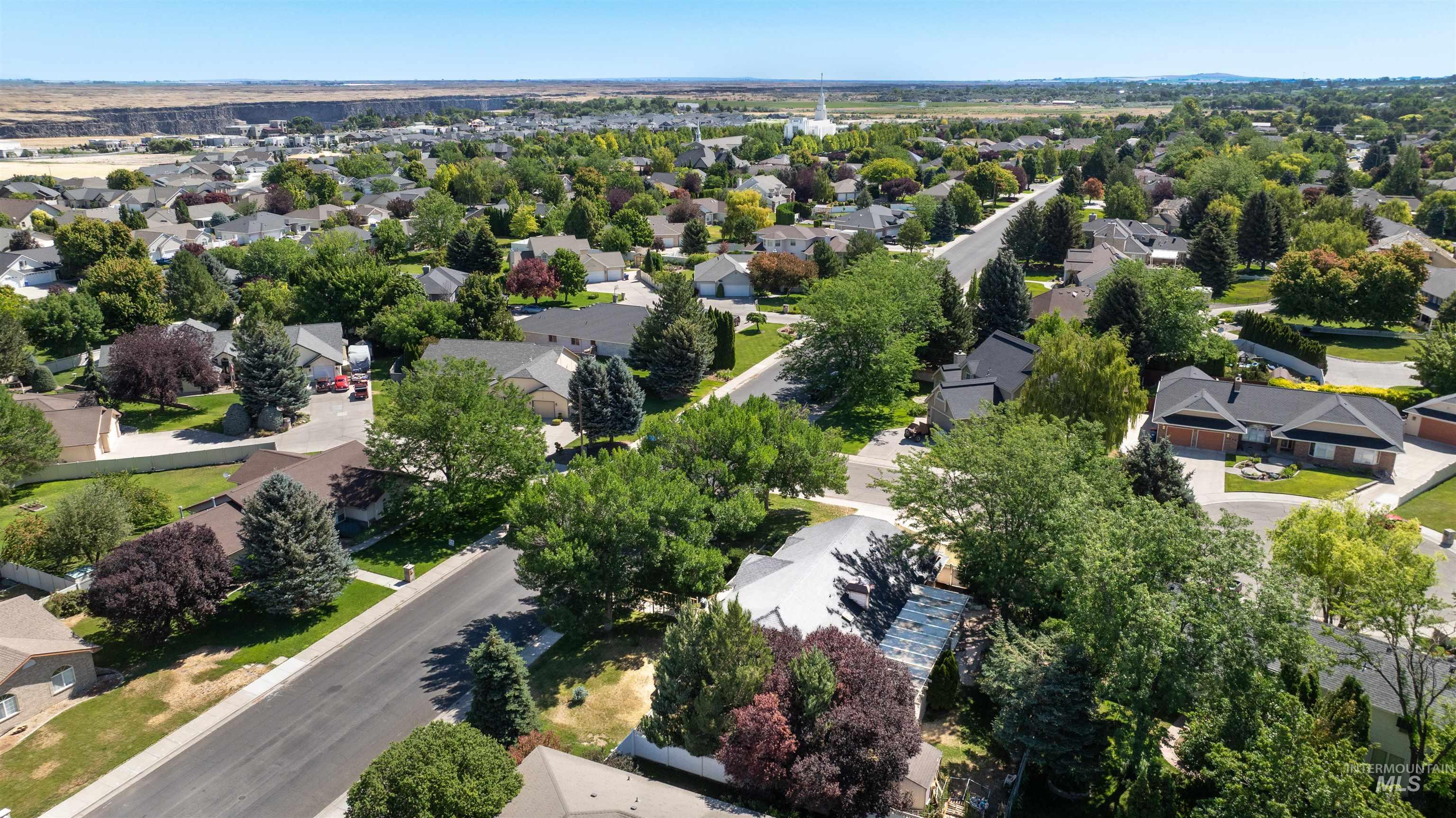 Aerial view of residential area